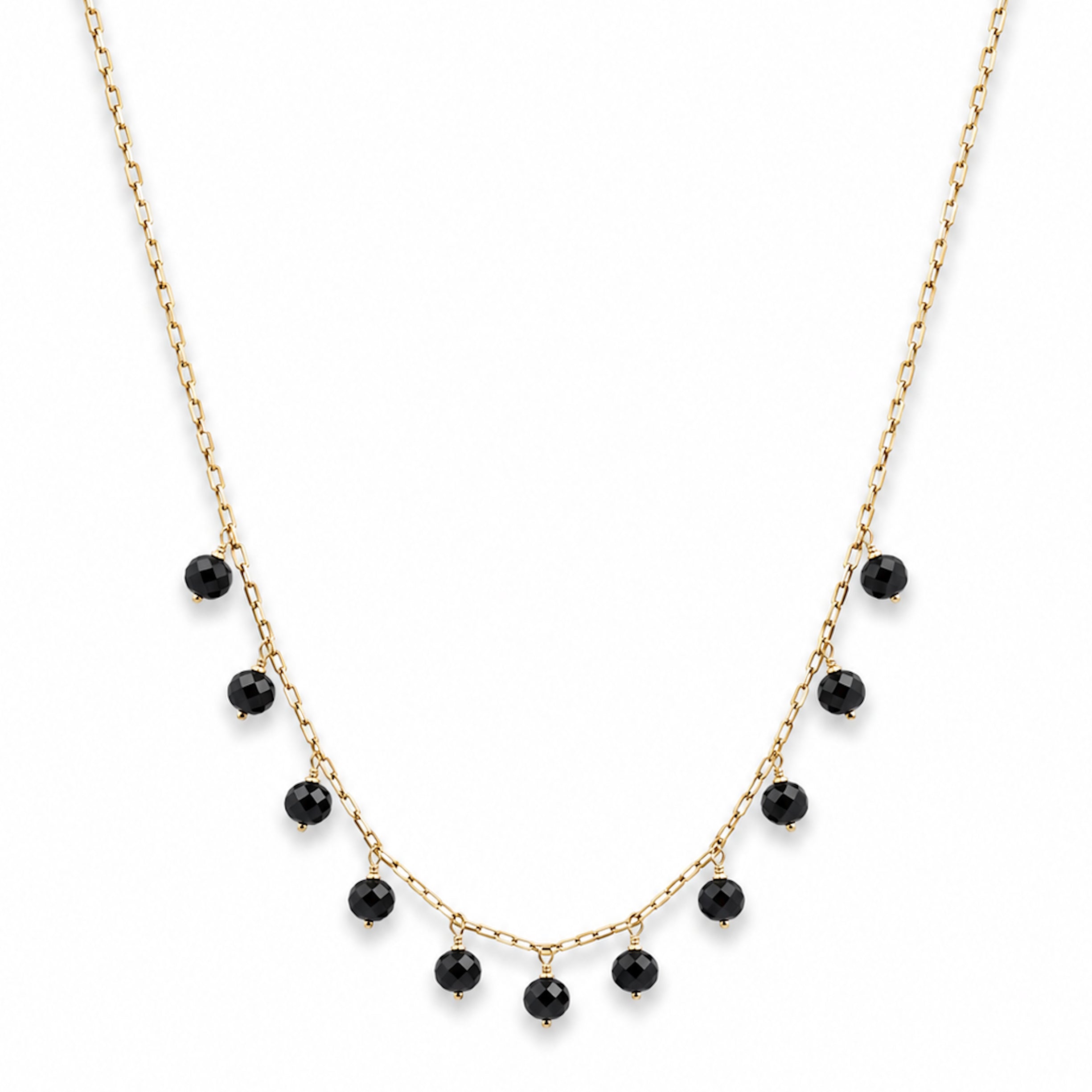 14k Black Spinel Dangle Necklace