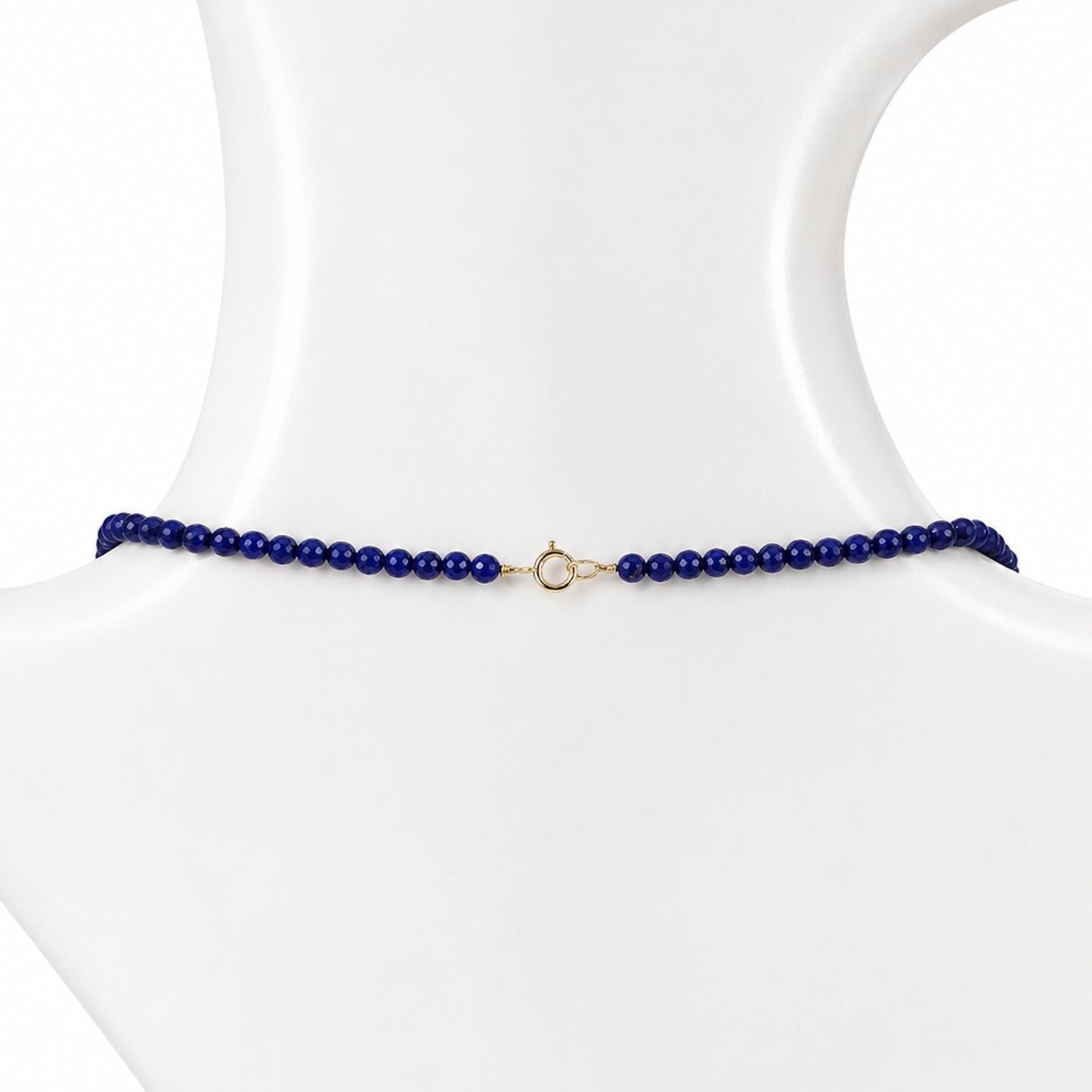 14k Lapis Graduated Beads Gold Ball Center Necklace