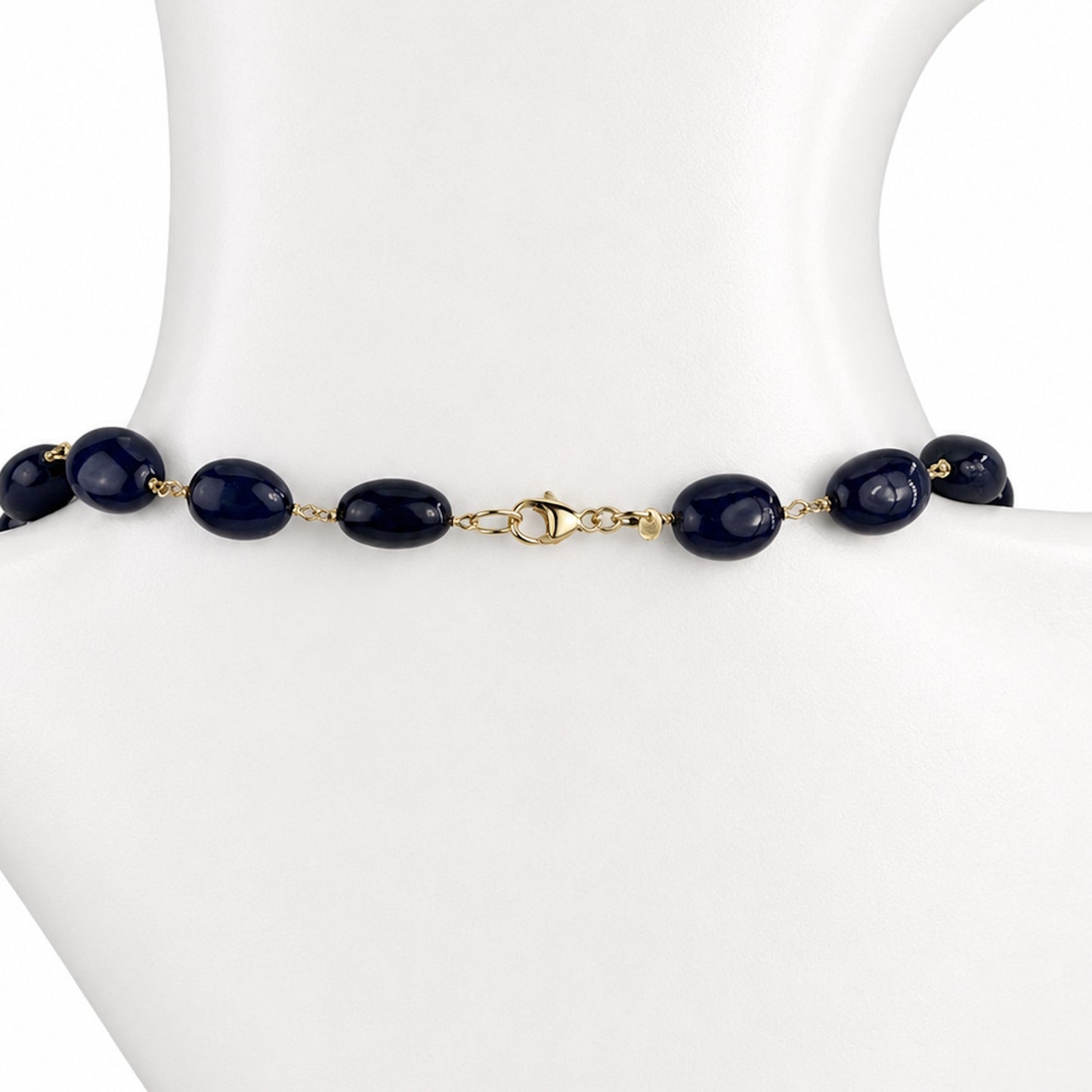 14k Blue Sapphire Nugget Link Necklace