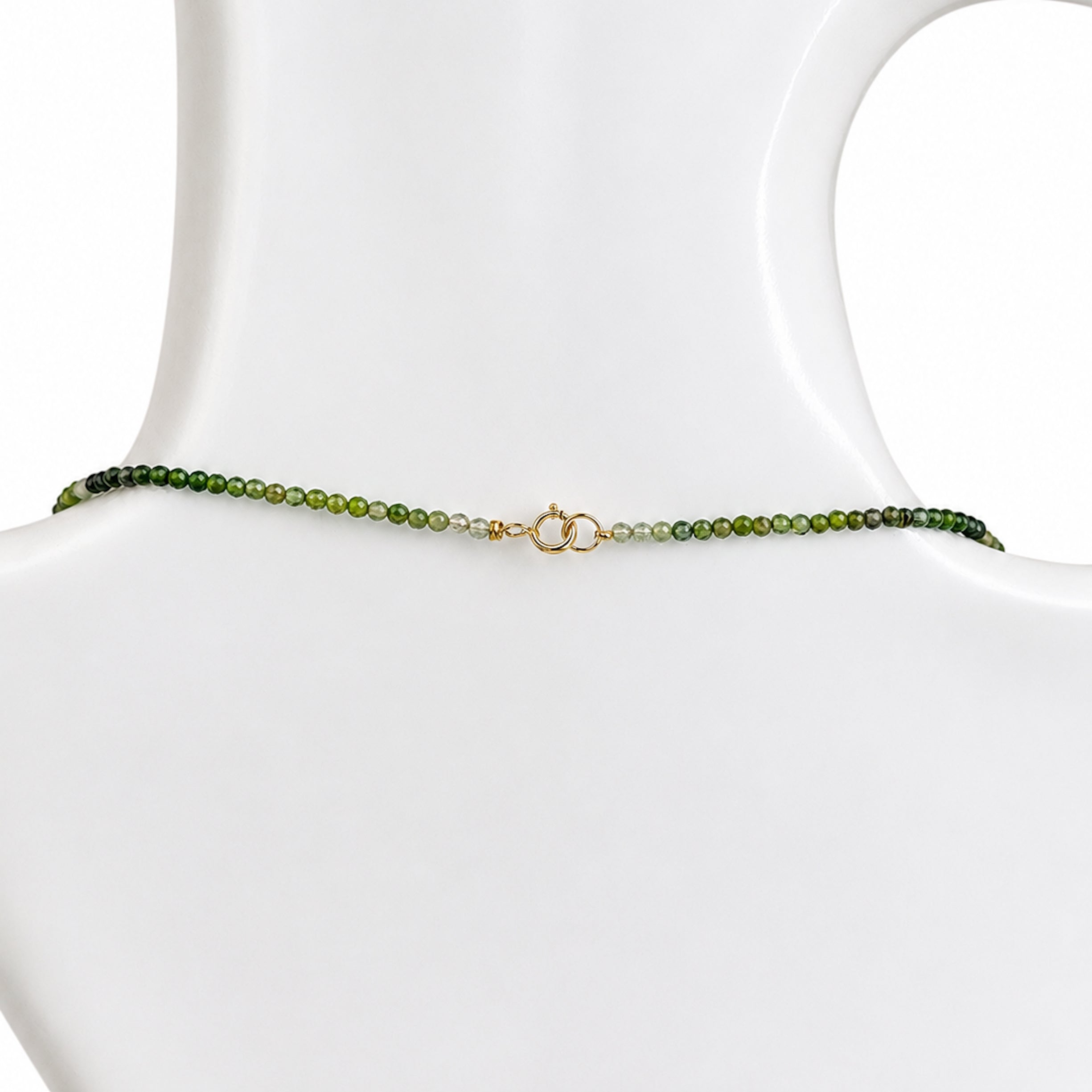 14k Green Tourmaline & Slice Pendant Necklace