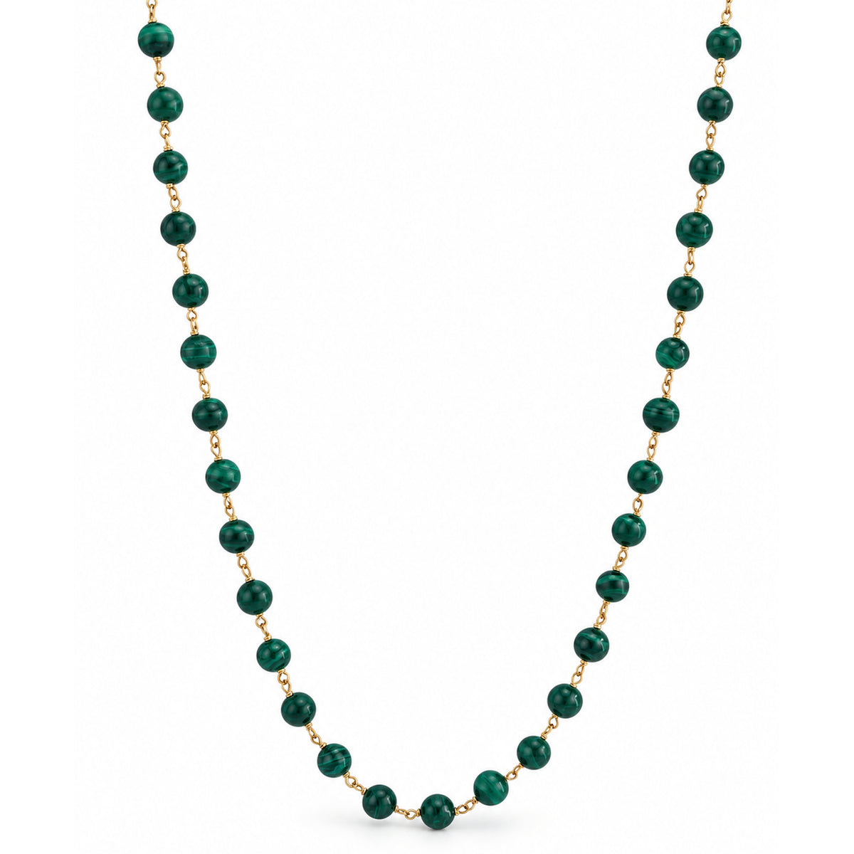 14k Malachite Link Necklace