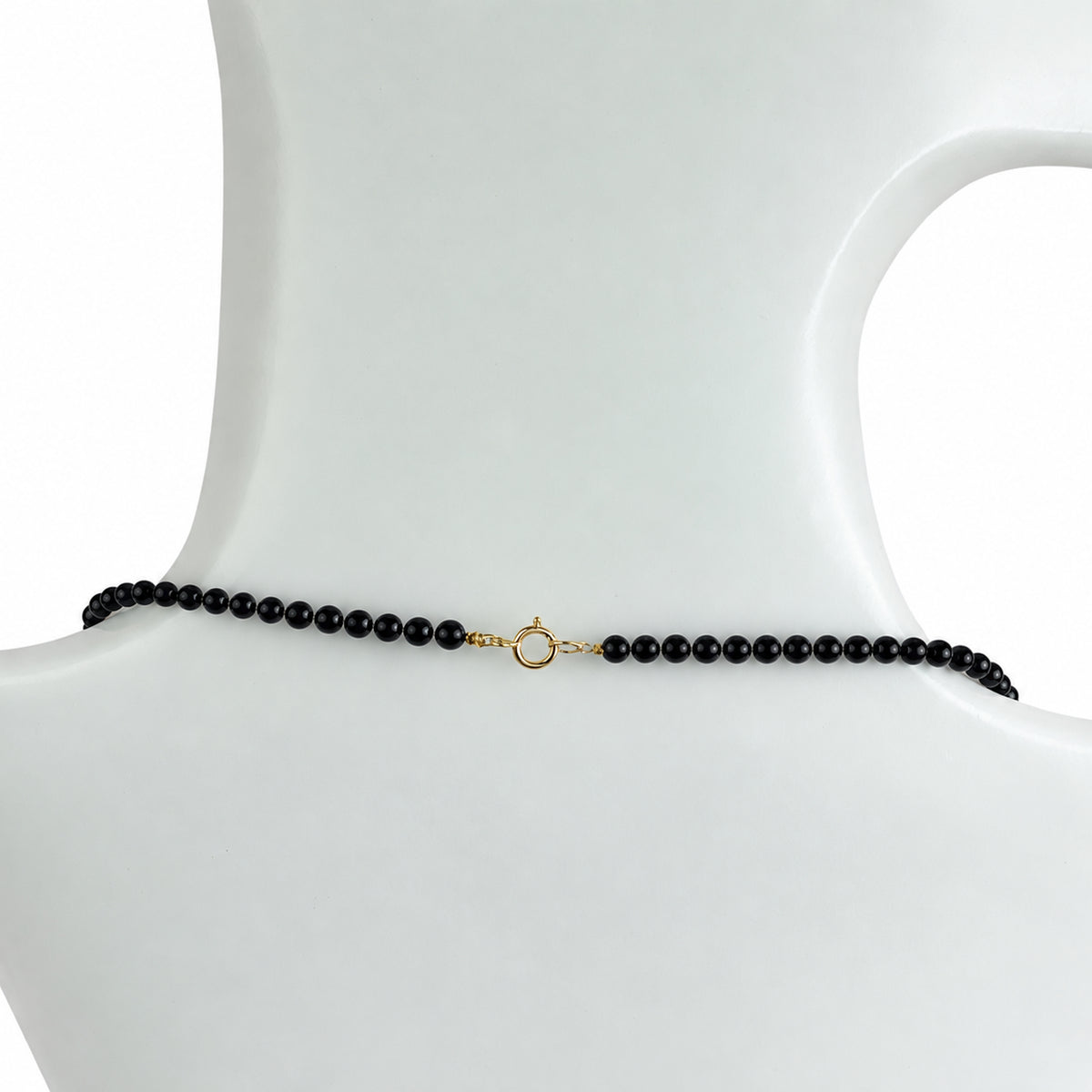 14k Black Onyx Trillion Shape Center Necklace