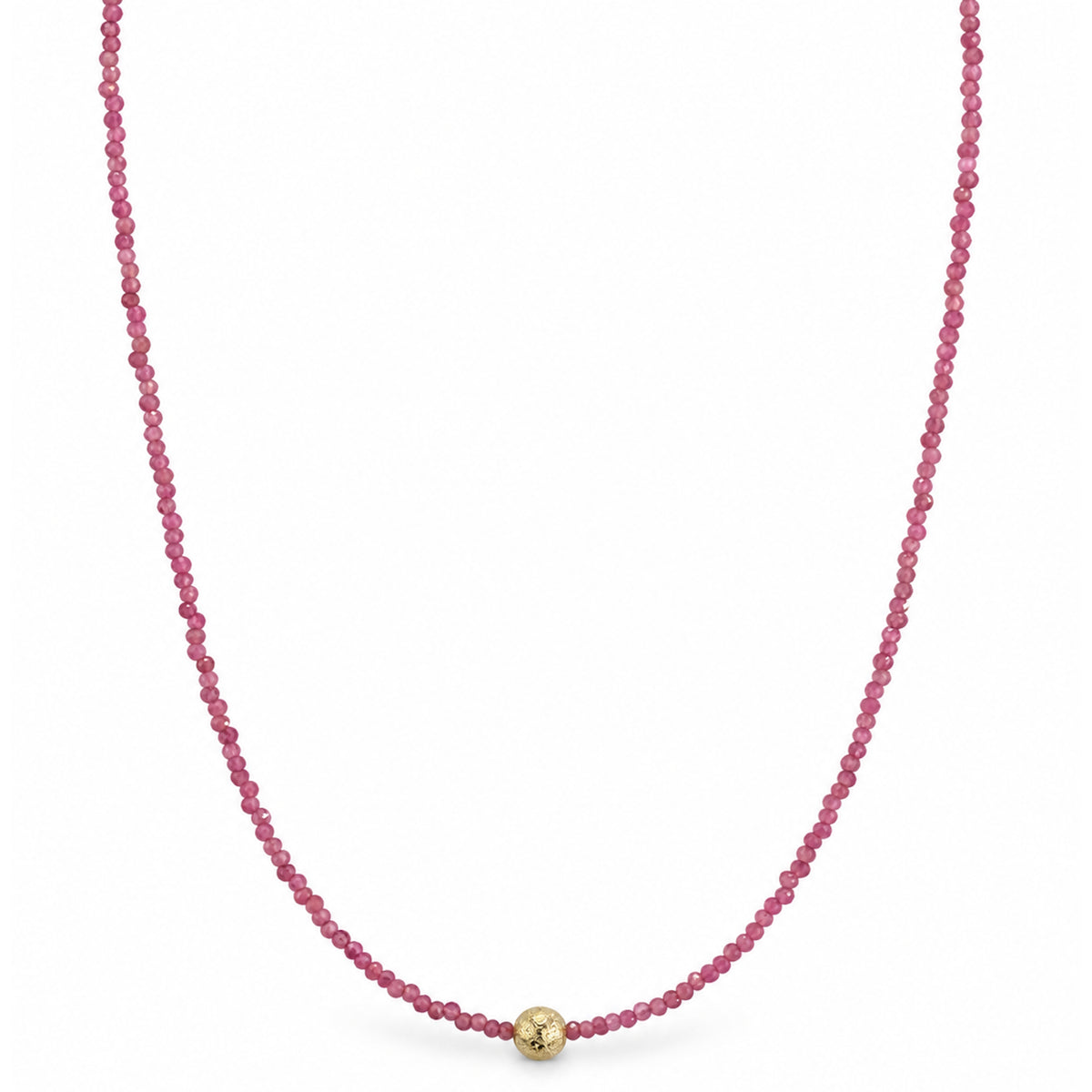 14k Gemstone Glitter Ball Center Necklace
