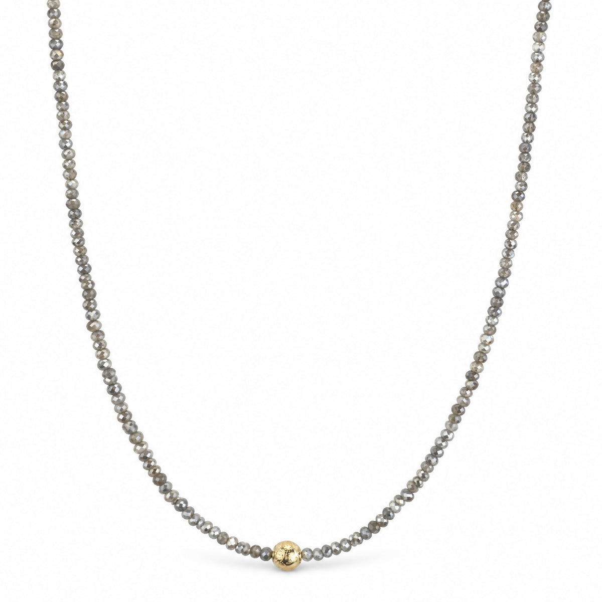 14k Gemstone Glitter Ball Center Necklace