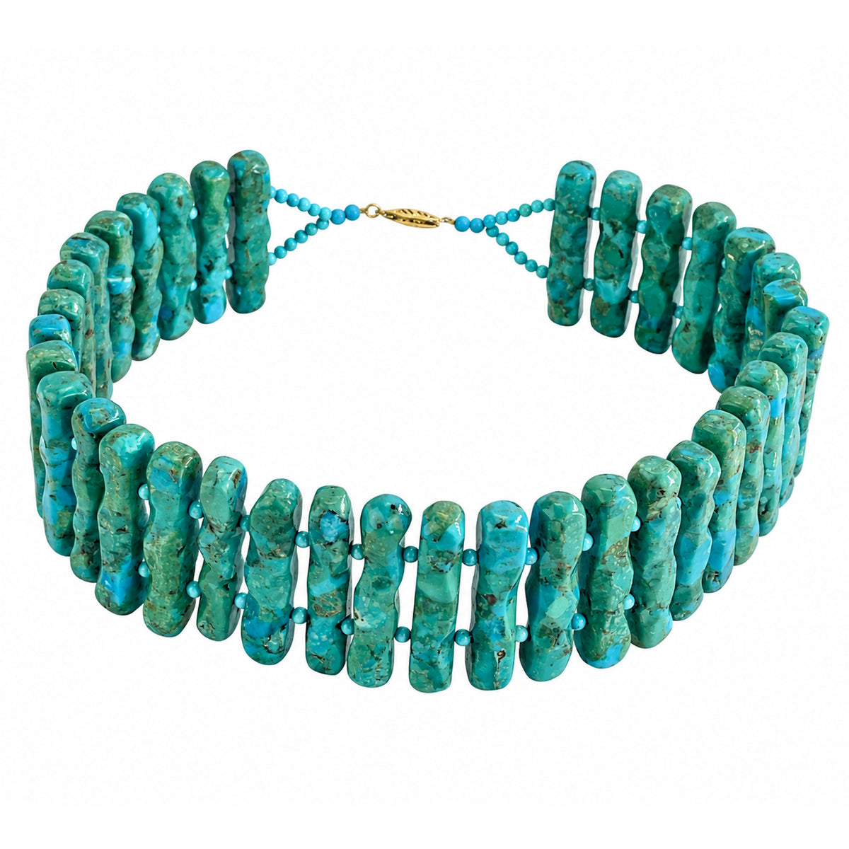 14k Stabilized Turquoise Chocker Necklace
