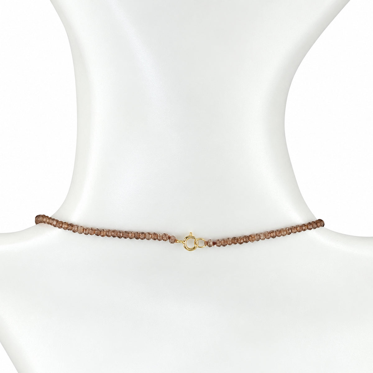 14k Andalusite Smoky Quartz Coin Pendant Necklace