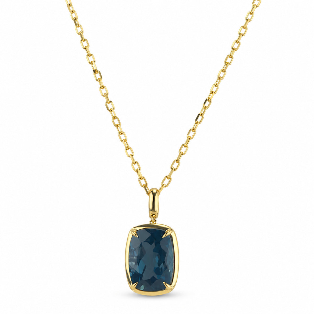 14k Gemstones Prong Set Pendant Necklace