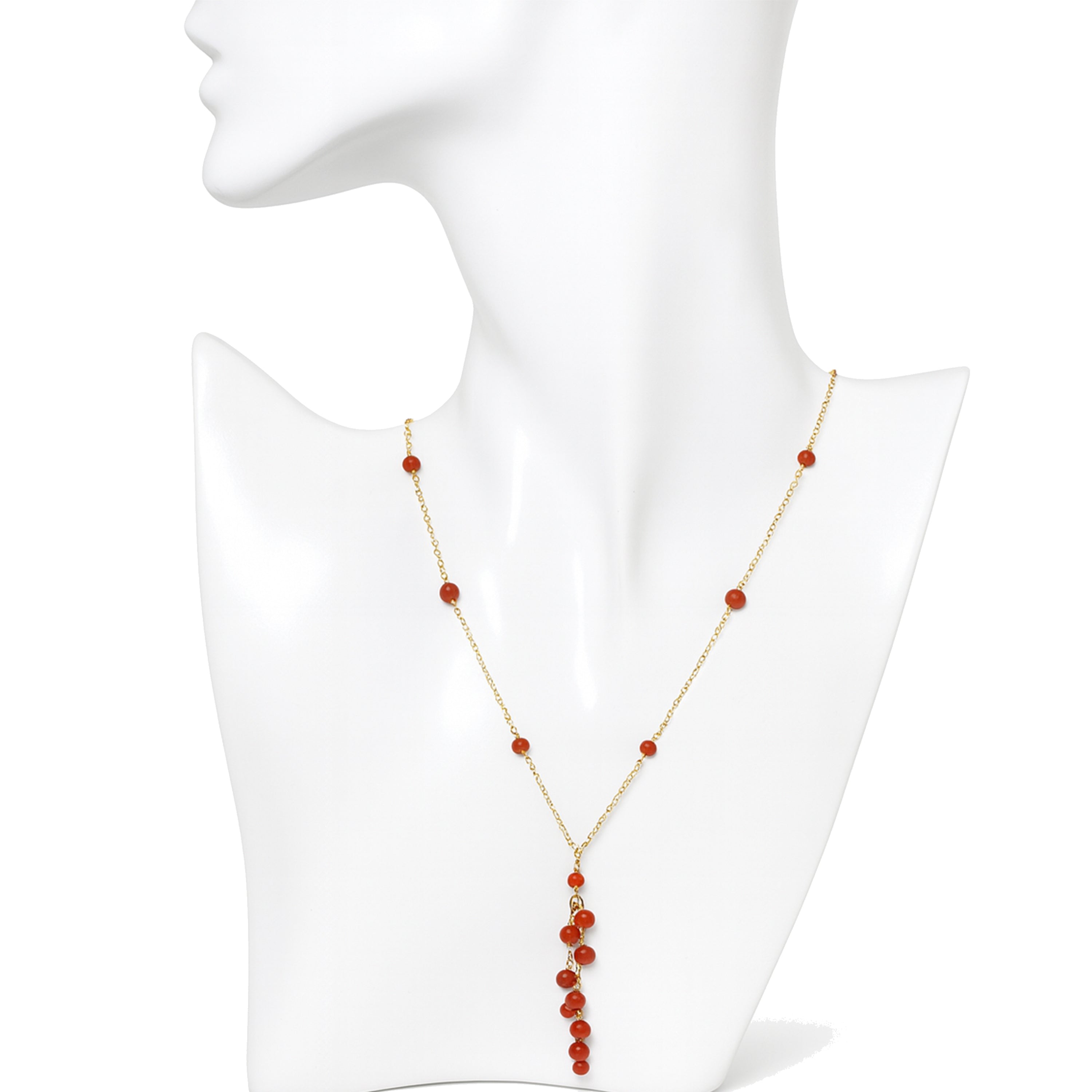 14k Dyed Coral Gold Chain Necklace