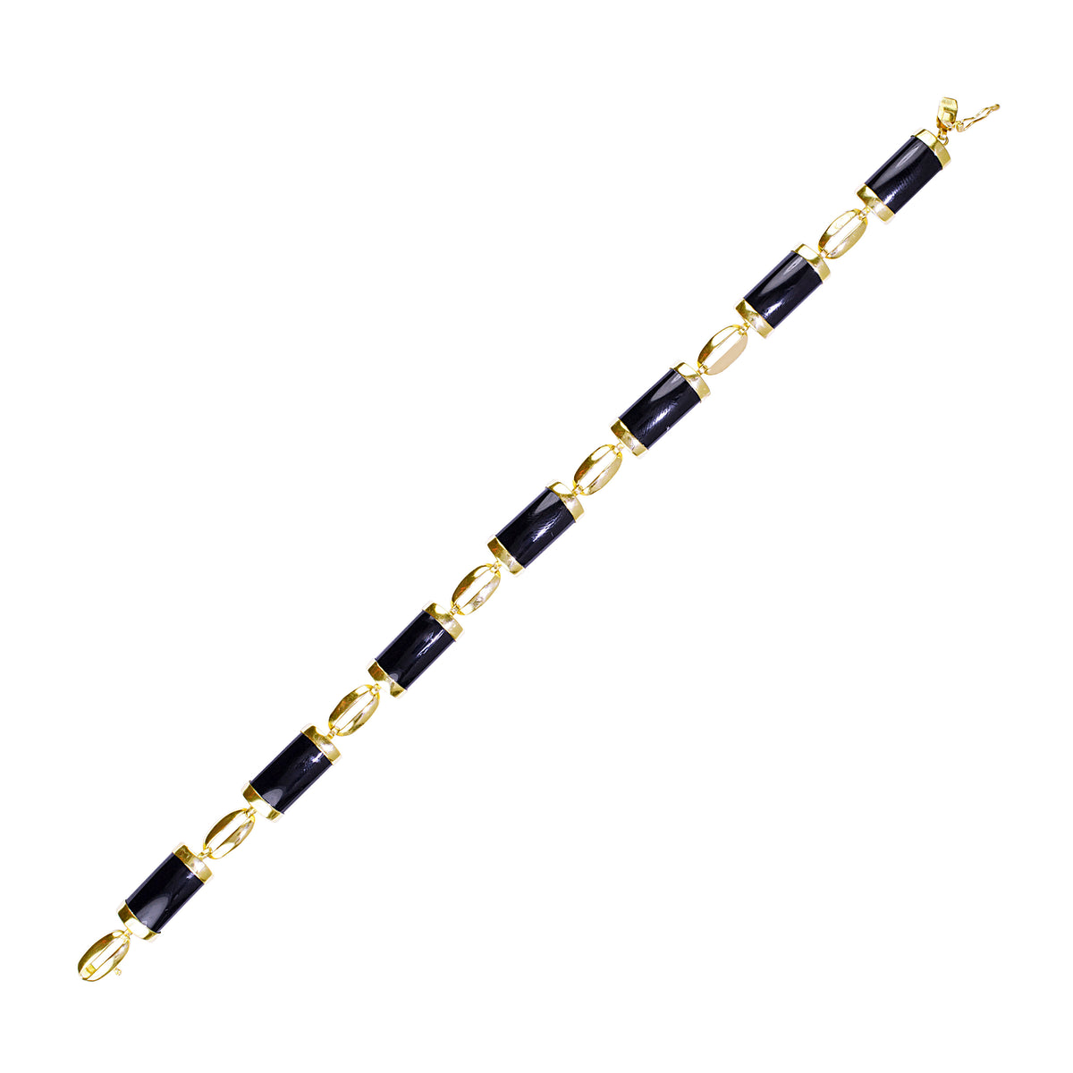 14k Black Onyx 7 Stones Bracelet