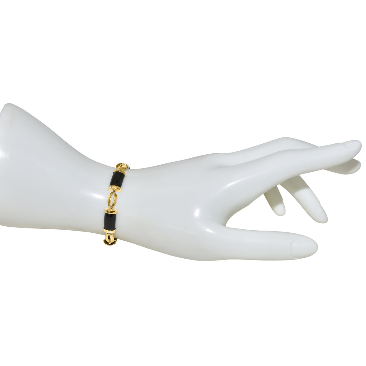 14k Black Onyx 7 Stones Bracelet