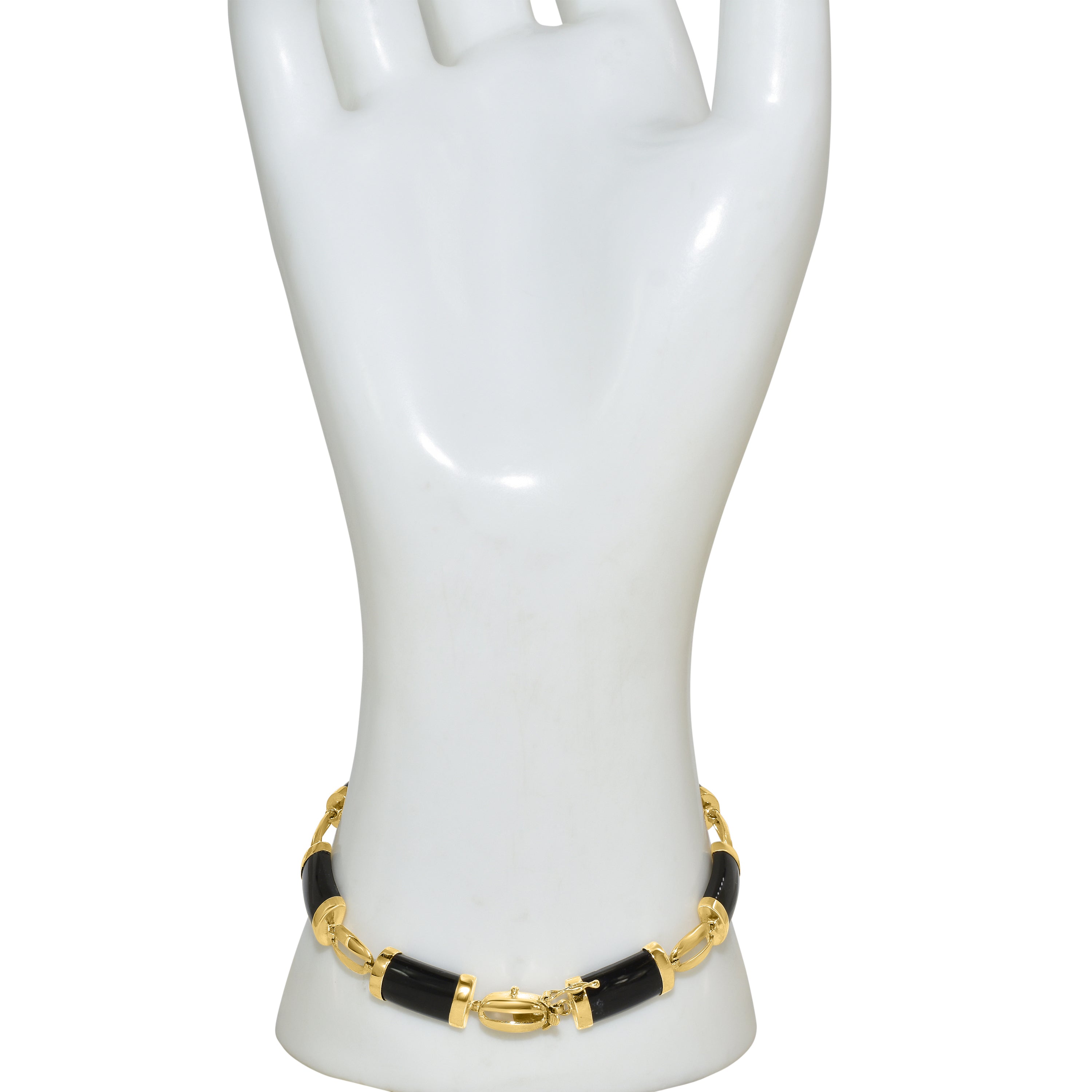 14k Black Onyx 7 Stones Bracelet