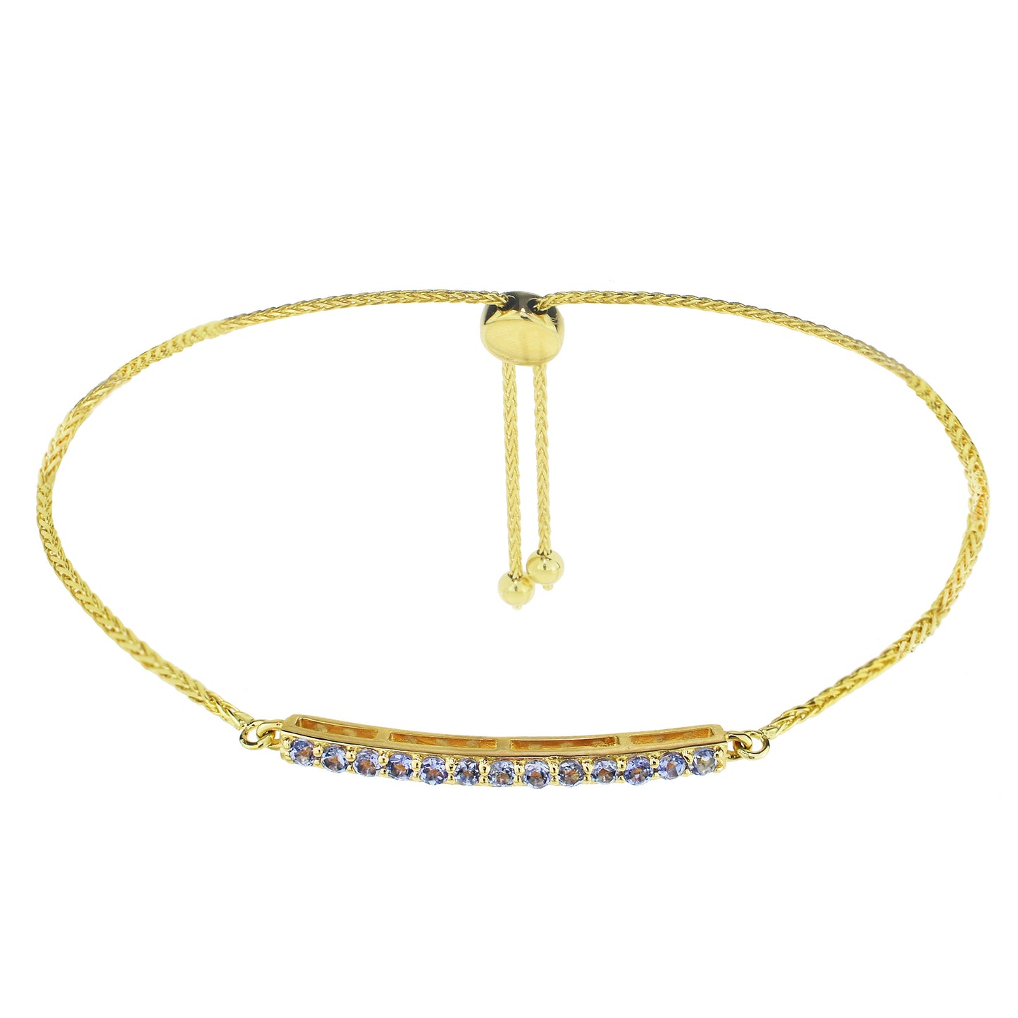 14k Tanzanite Bar Adjustable Bracelet