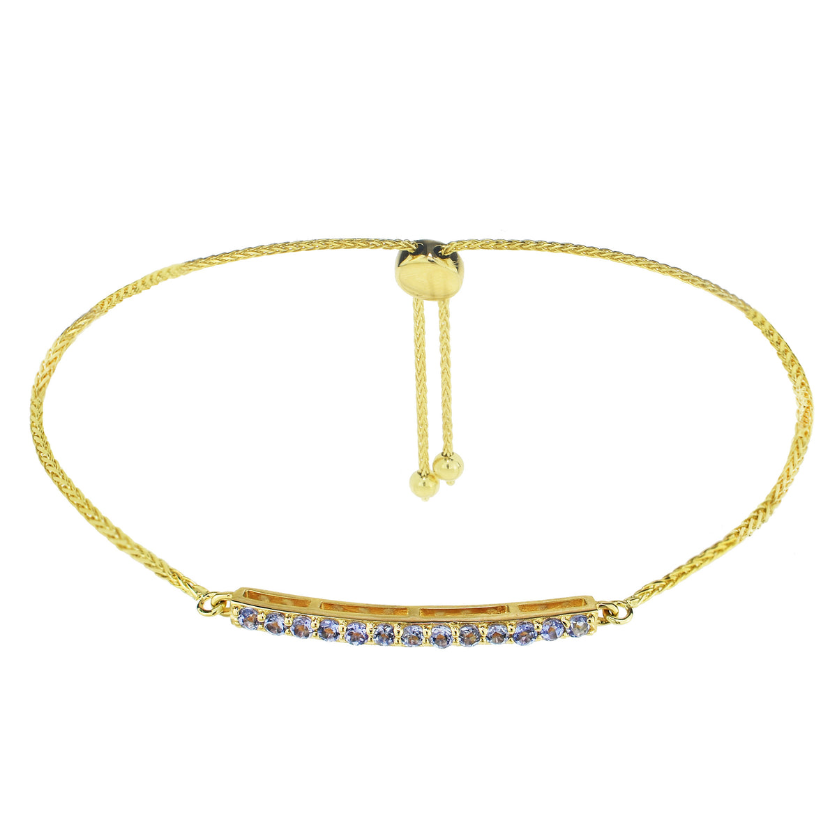 14k Tanzanite Bar Adjustable Bracelet