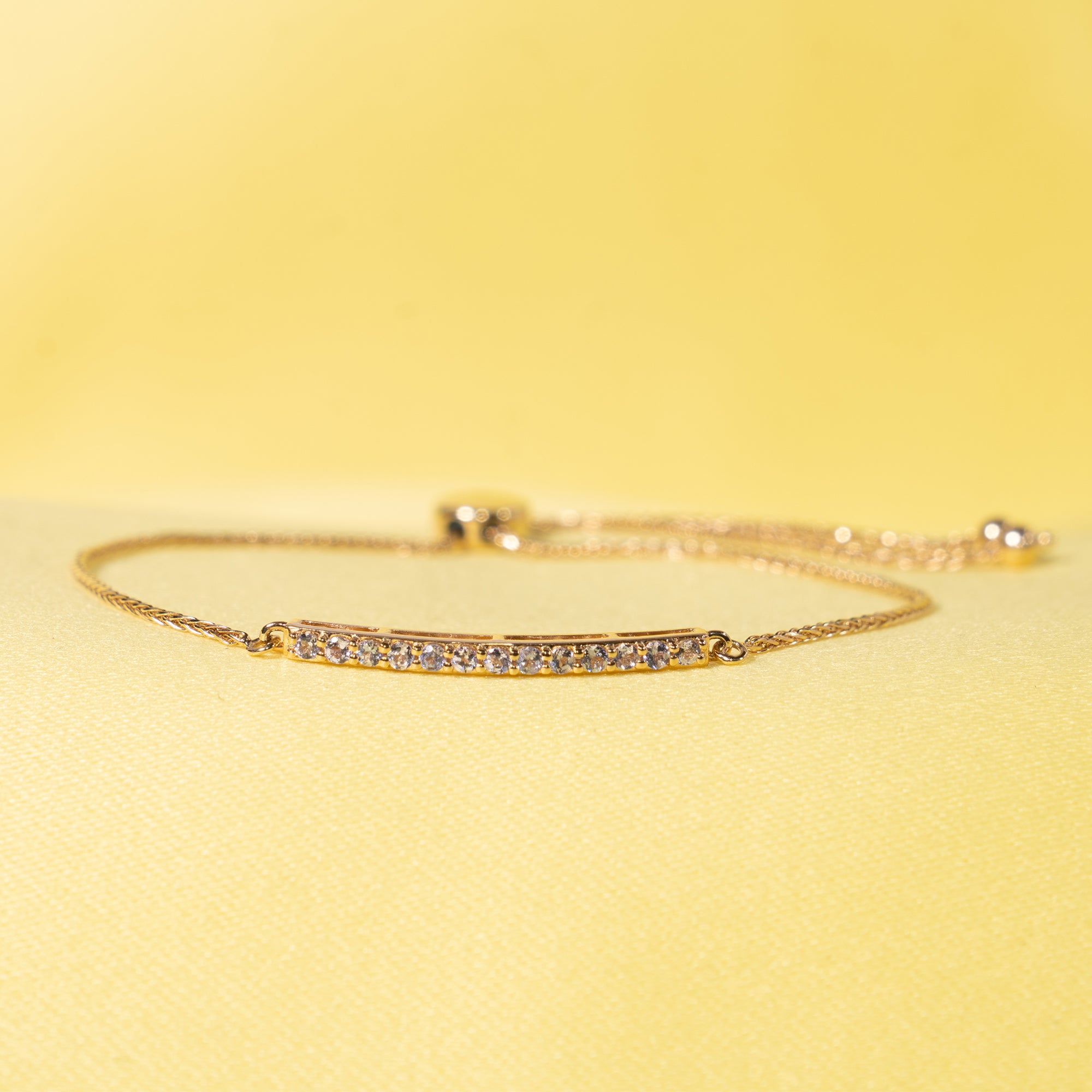 14k Tanzanite Bar Adjustable Bracelet