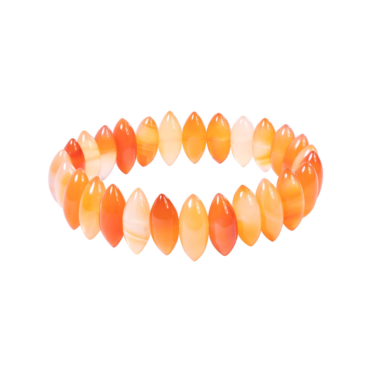Natural Red Agate Stretch Bracelet 7.5"