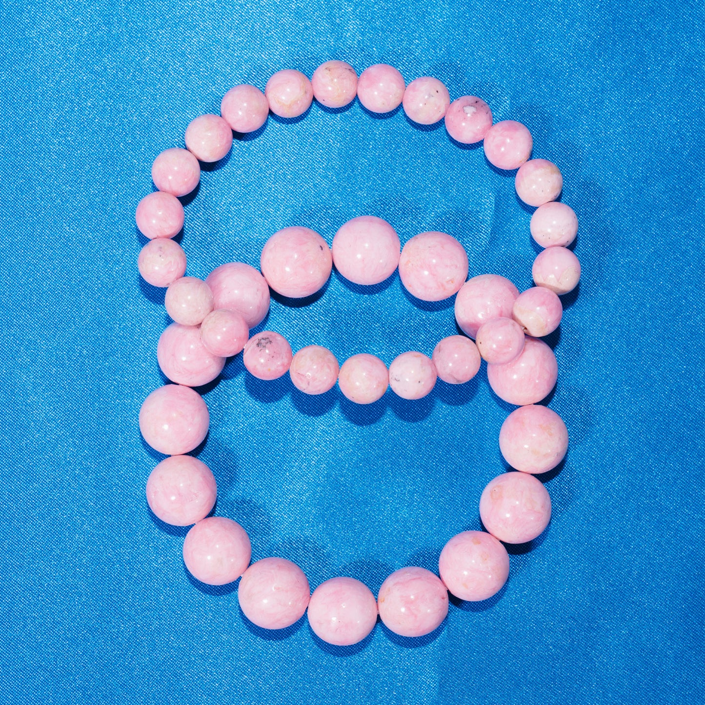 Pink Bubble Gum Rhodochrosite Stretch Bracelet 8-12mm 8mm