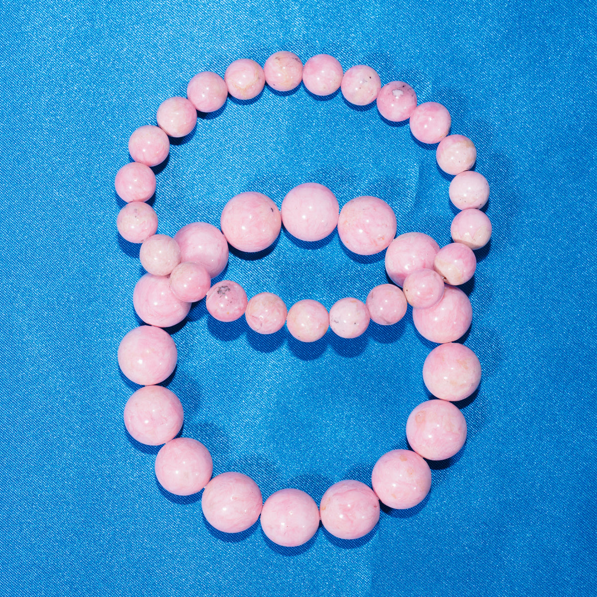 Pink Bubble Gum Rhodochrosite Stretch Bracelet 8-12mm 8mm