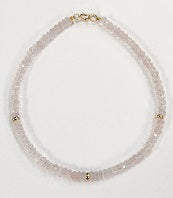 14k Yellow Gold Gemstones 3 Gold Roundel Stations Bracelet
