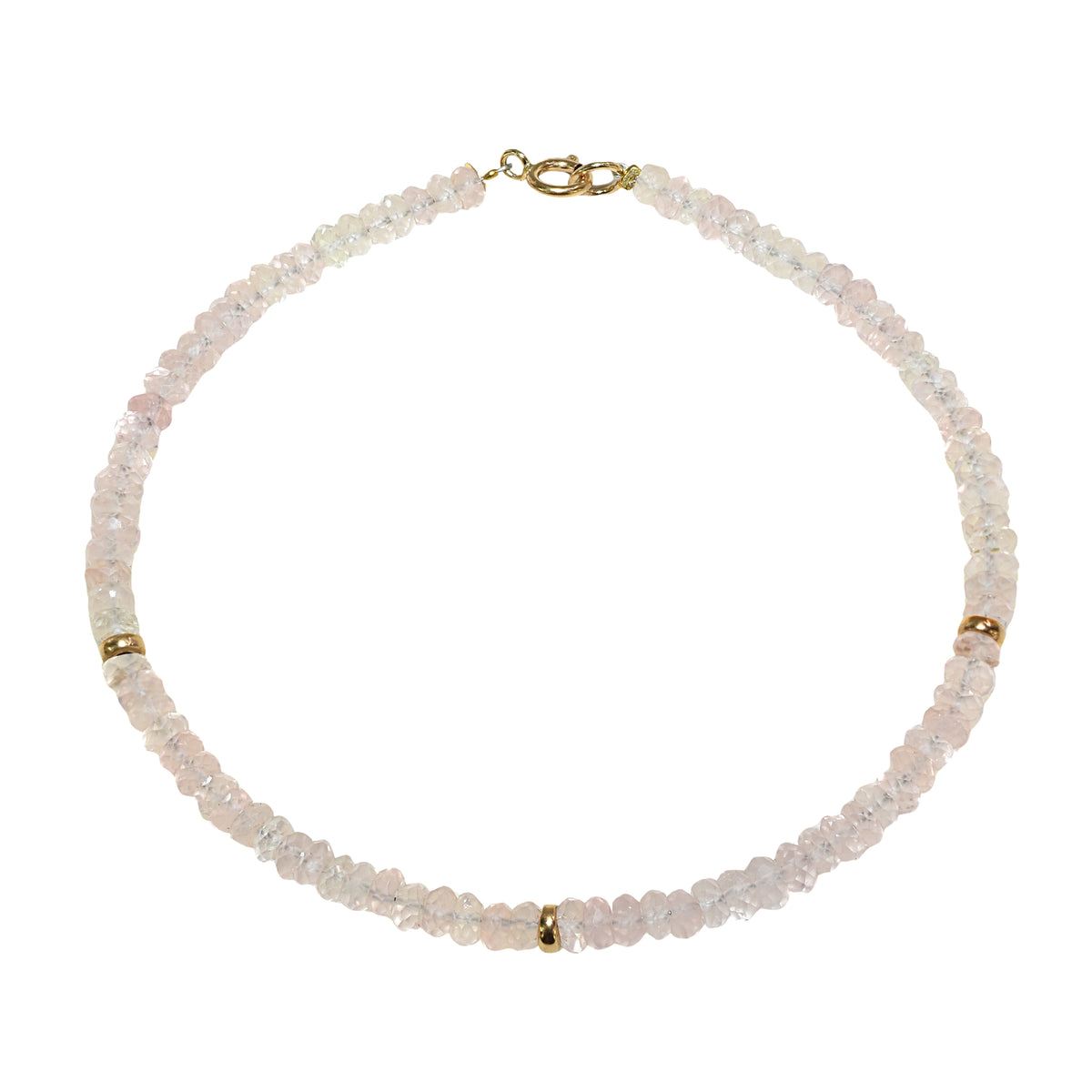 14k Gemstones 3 Gold Roundel Stations Bracelet
