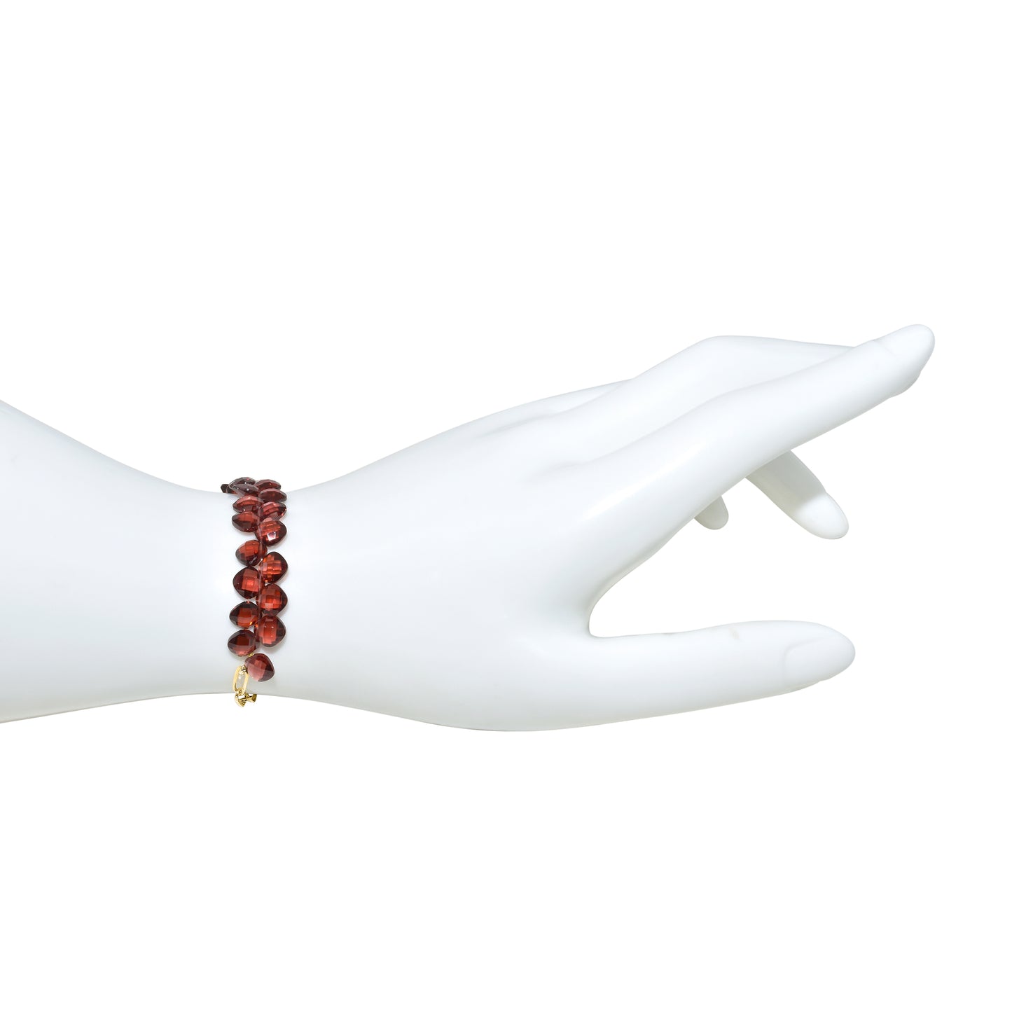 14k Garnet Cluster Paperclip Adjustable Bracelet