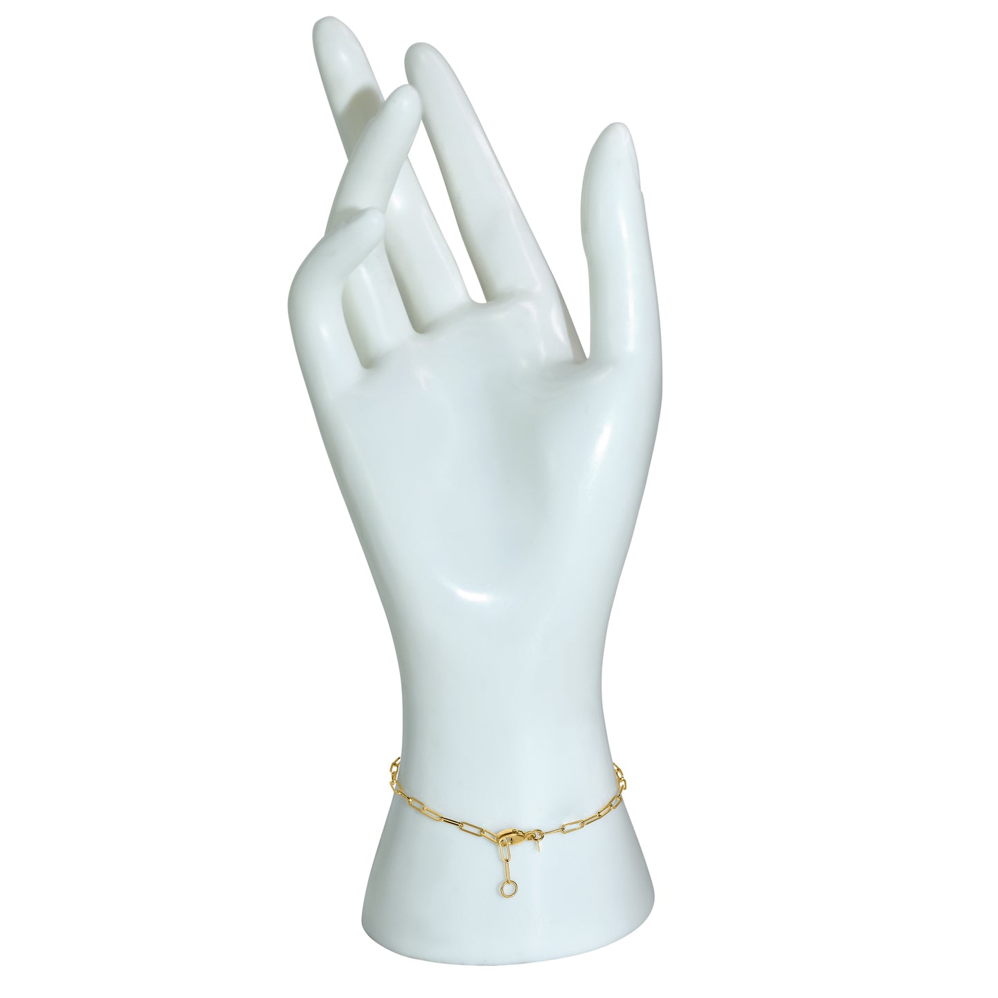 14k Yellow Gold Marquise Gemstone Paperclip Bracelet