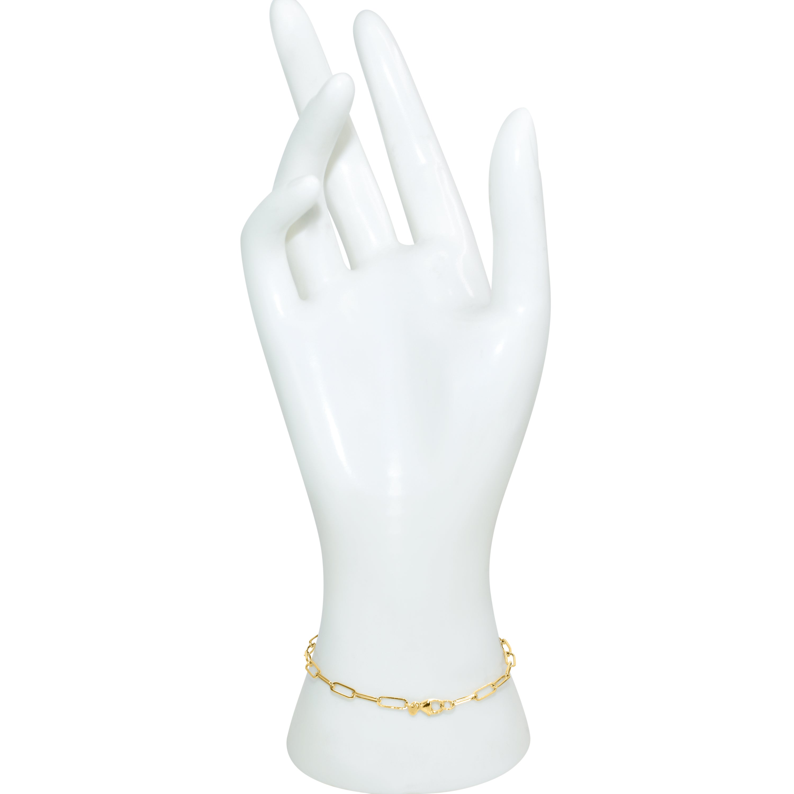 14k Blue Topaz Paperclip Bracelet