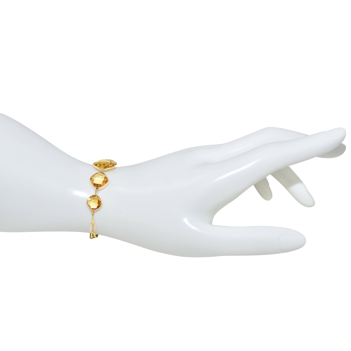 14k Citrine 5 Graduated Cushion Bracelet