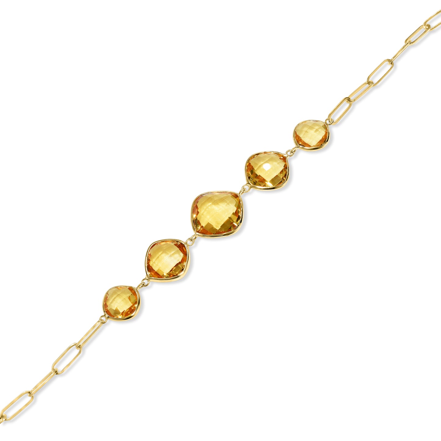 14k Citrine 5 Graduated Cushion Bracelet