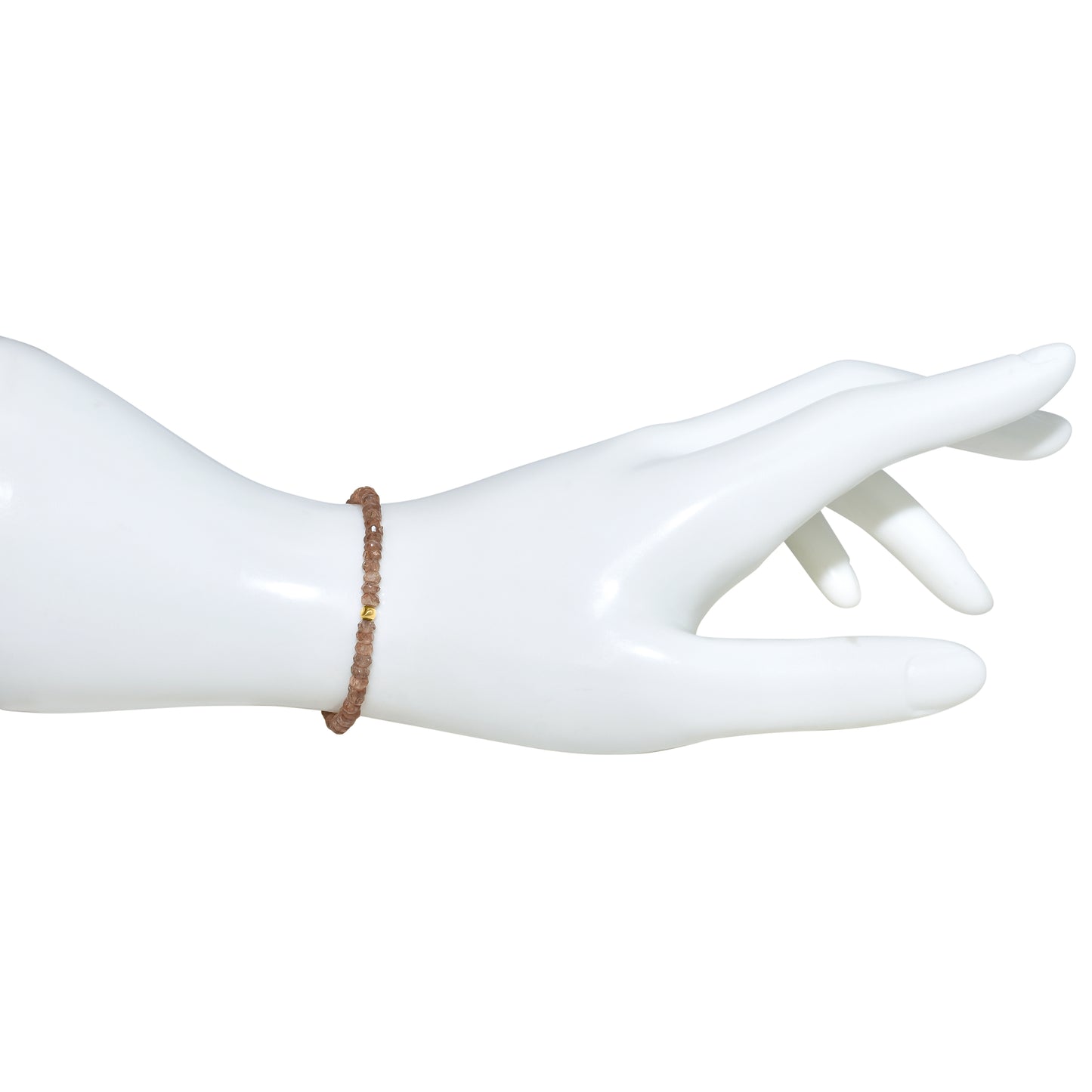 14k Yellow Gold Gemstones 3 Gold Roundel Stations Bracelet