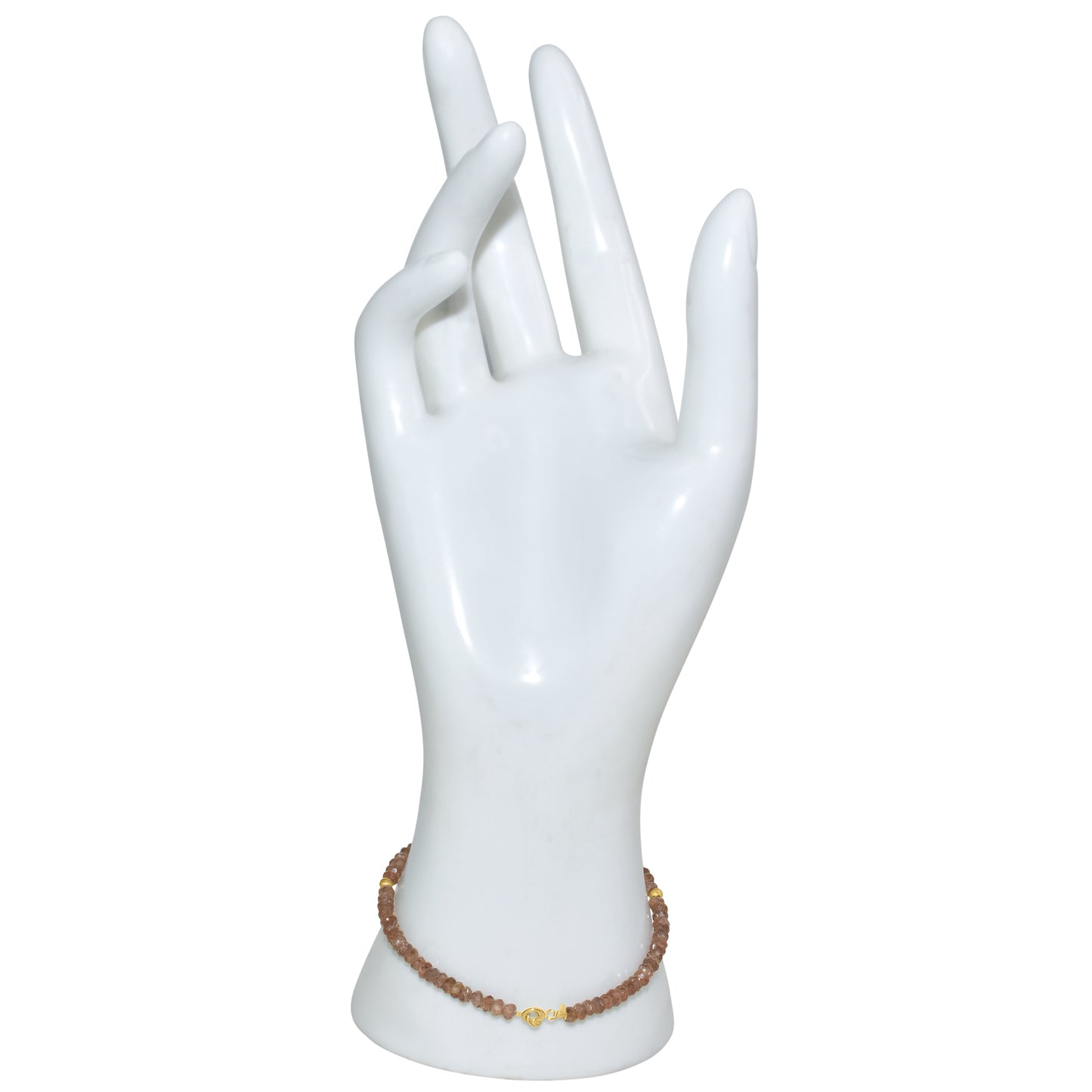 14k Yellow Gold Gemstones 3 Gold Roundel Stations Bracelet
