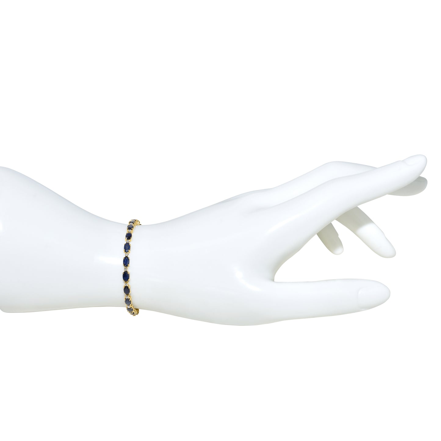 14k Oval Shape Diamond Sapphire Bracelet