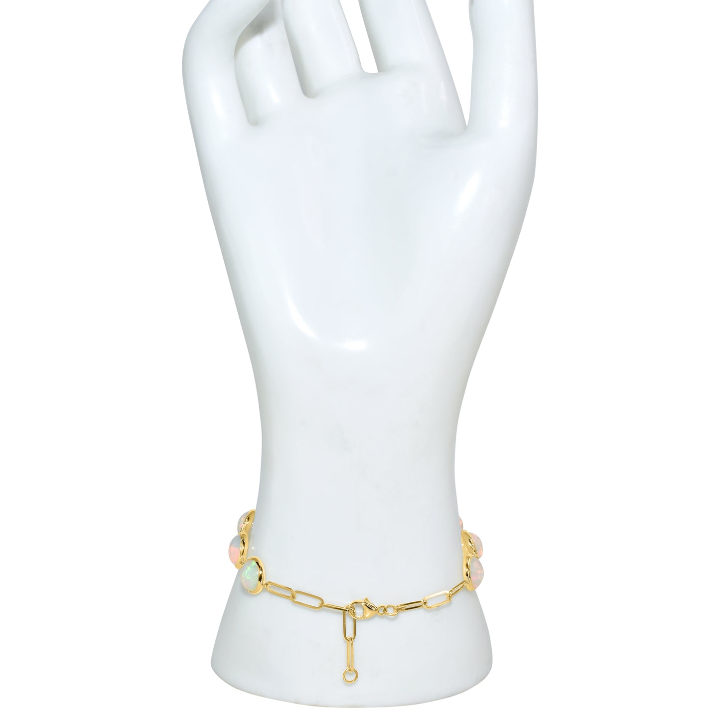 14k Ethiopian Opal 10 Bezel Bracelet