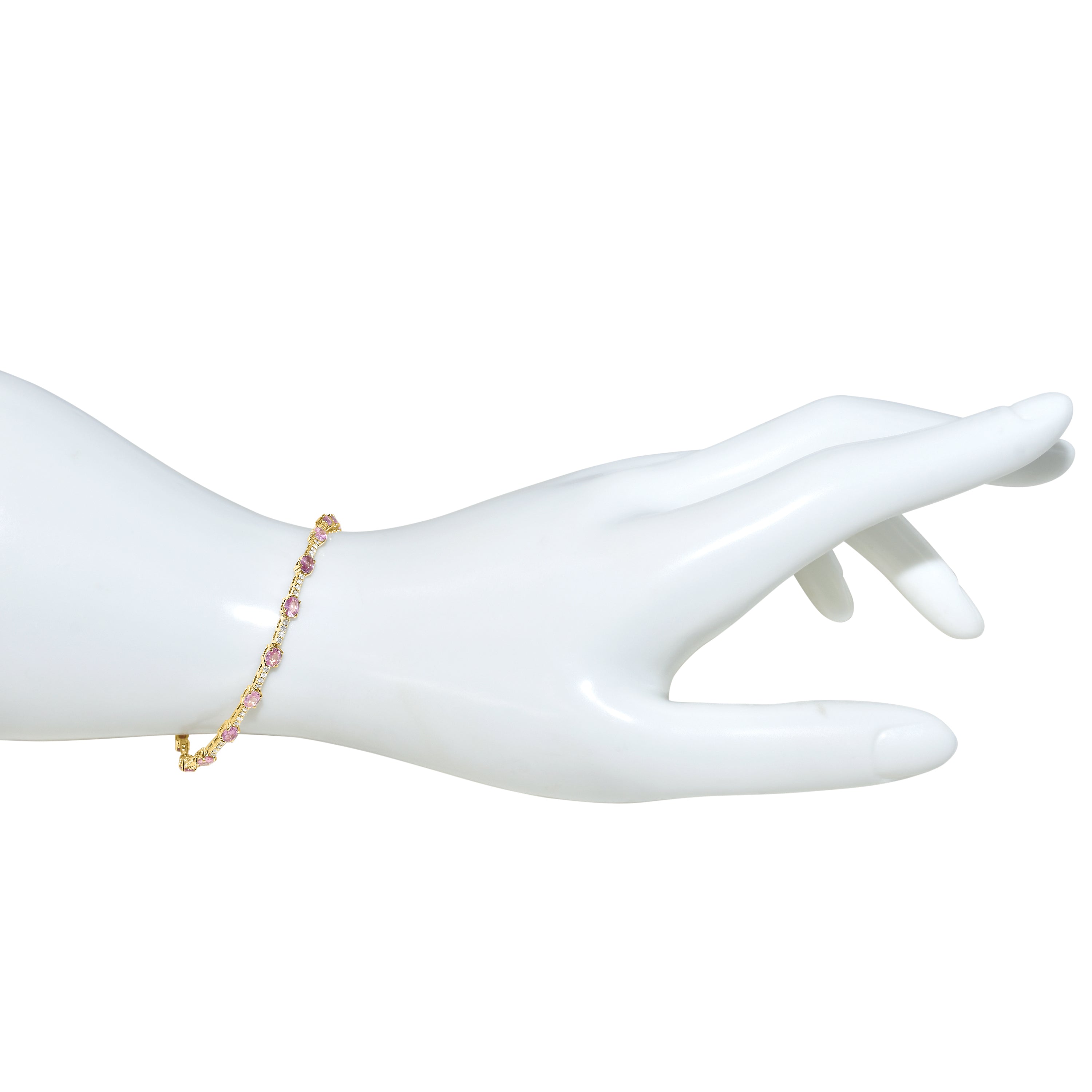 14k Pink Sapphire Diamond Bracelet