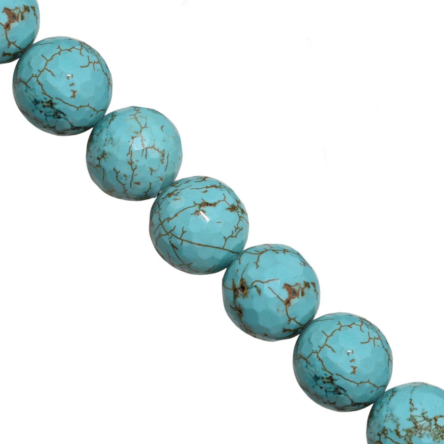 Turquoise 15mm Faceted Round Stretch Bracelet