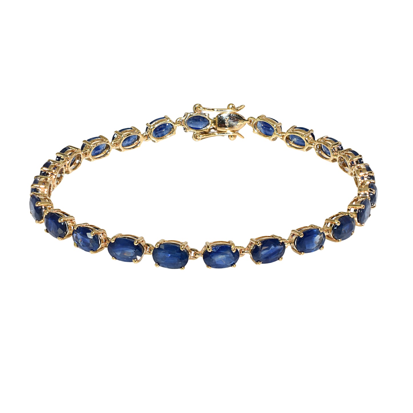 14k Sapphire Oval Cut Tennis Bracelet