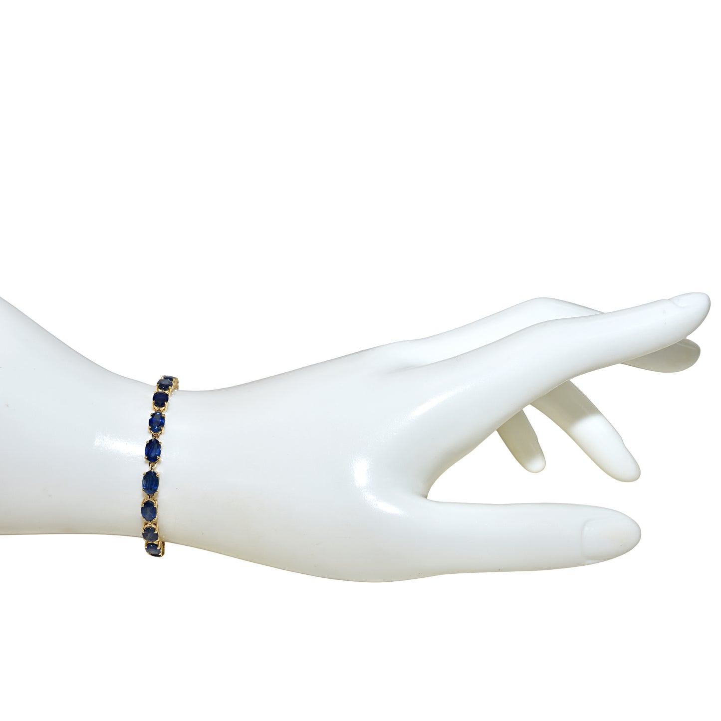14k Sapphire Oval Cut Tennis Bracelet