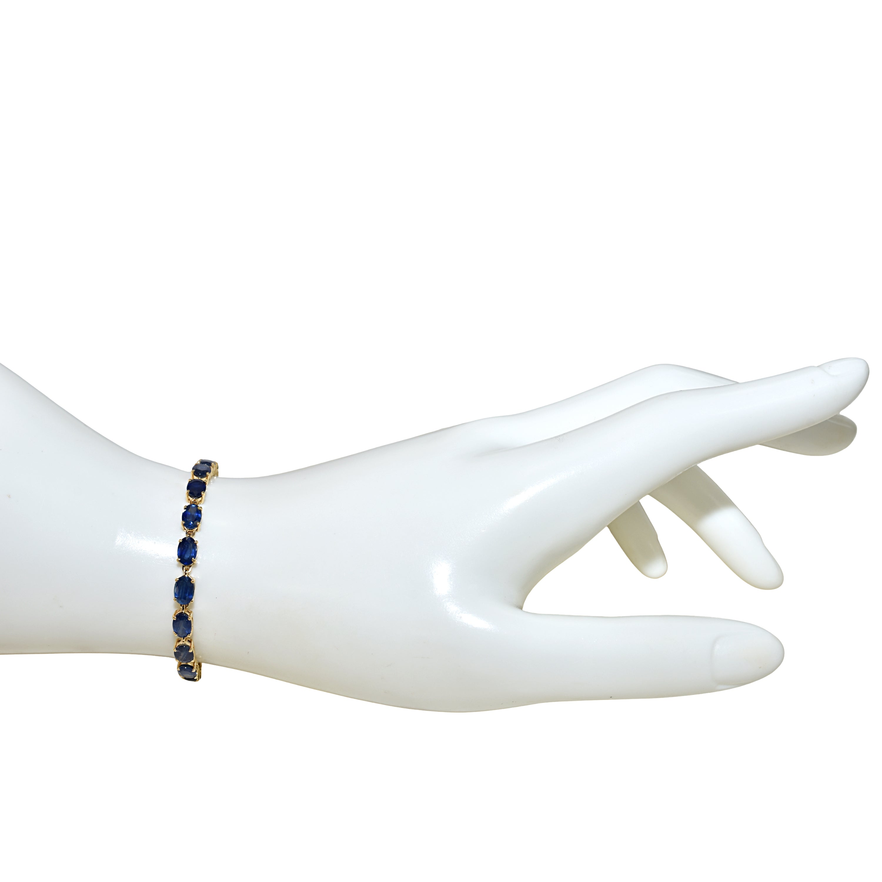 14k Sapphire Oval Cut Tennis Bracelet