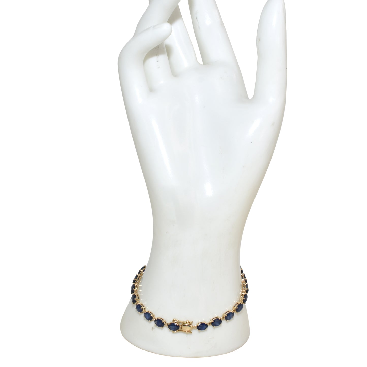 14k Sapphire Oval Cut Tennis Bracelet