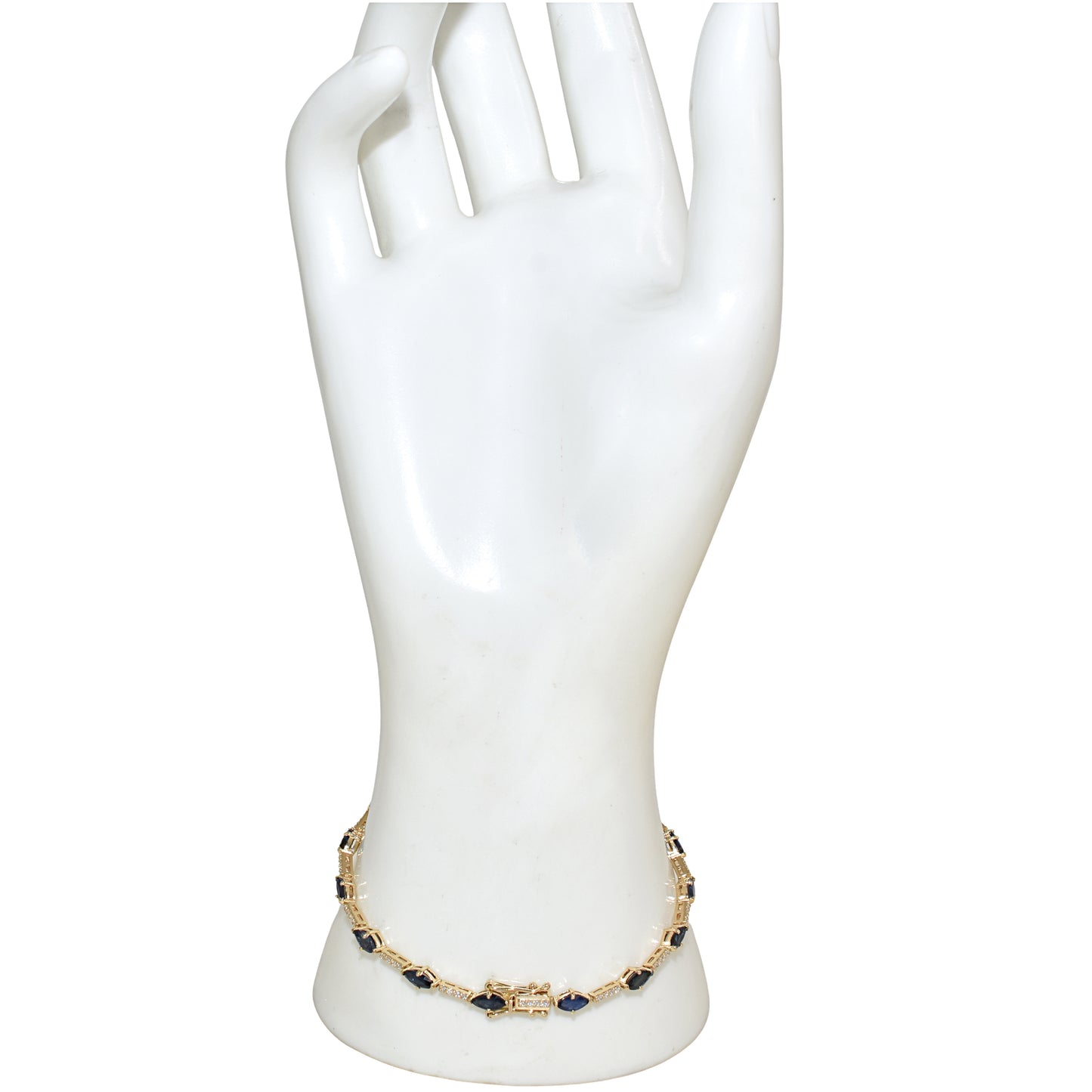 14k Sapphire Diamond Tennis Bracelet