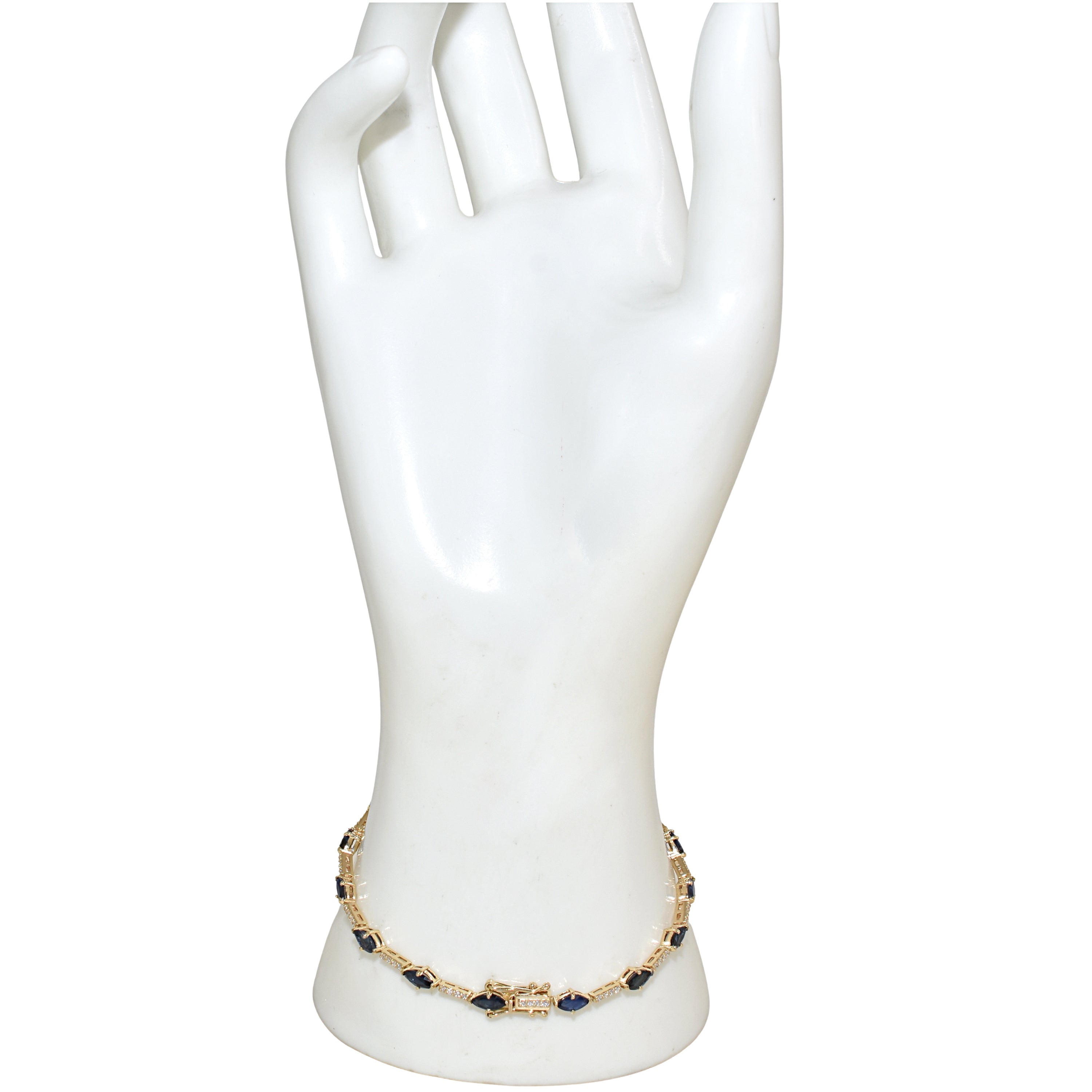 14k Sapphire Diamond Tennis Bracelet