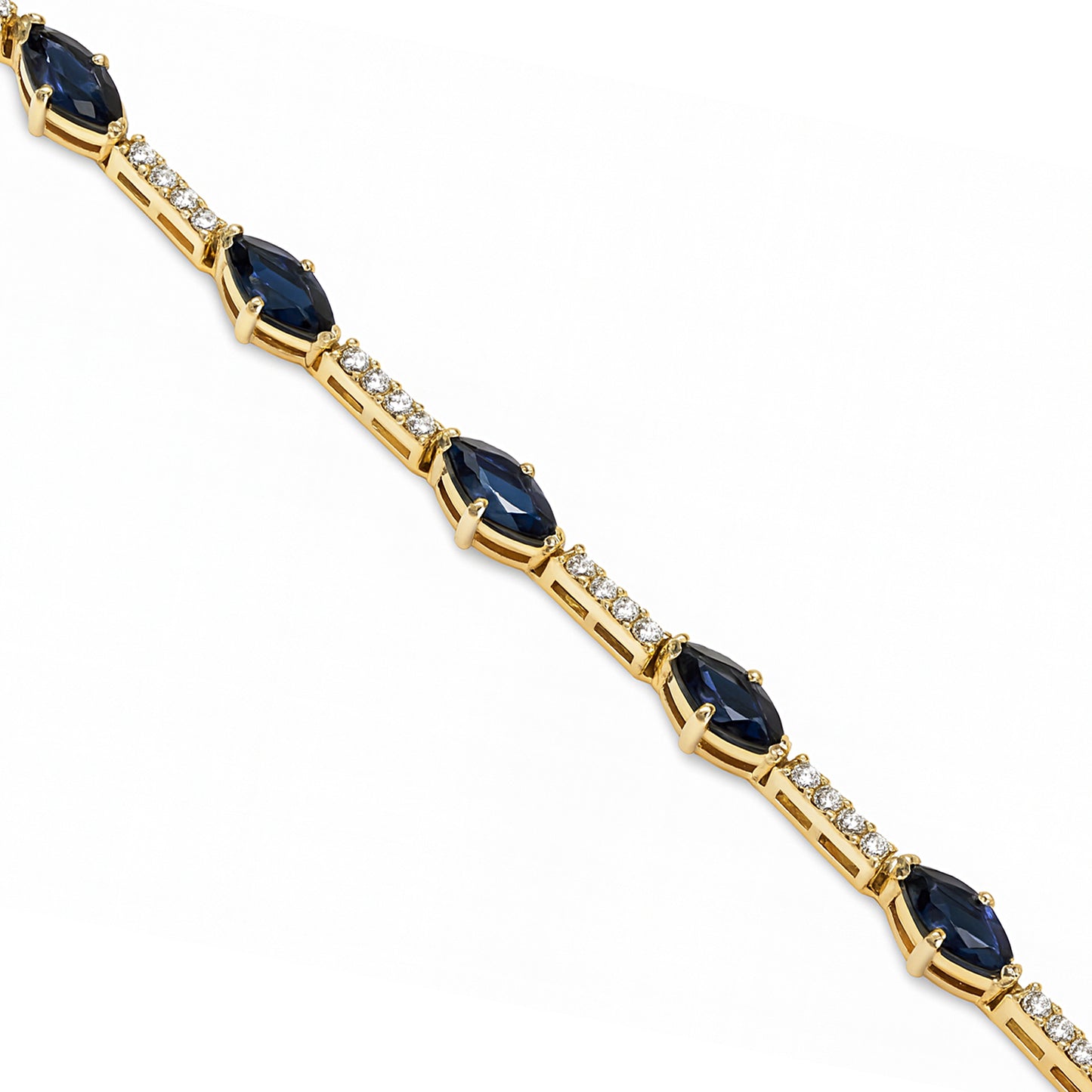 14k Sapphire Diamond Tennis Bracelet