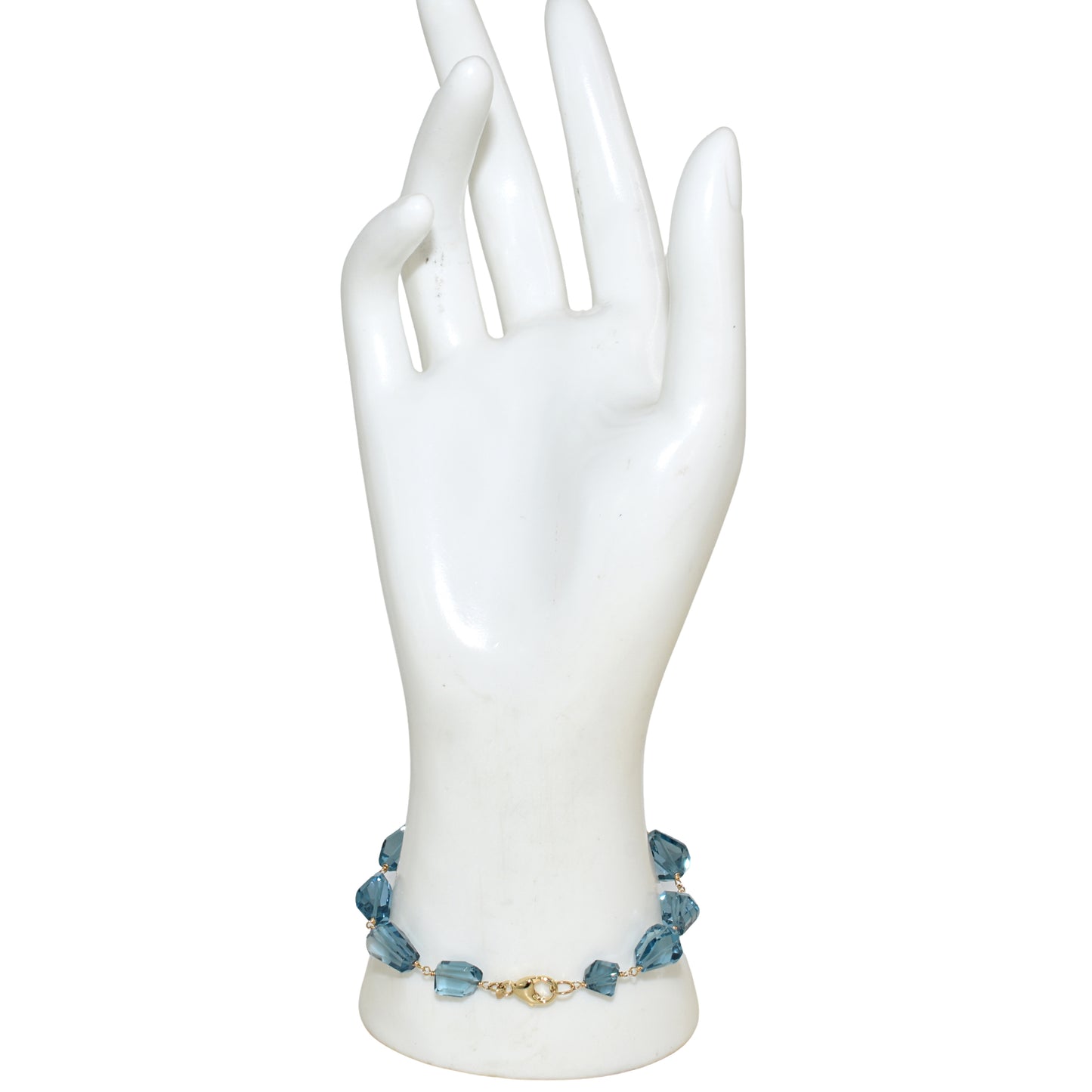 14k London Blue Topaz Nugget Link Bracelet