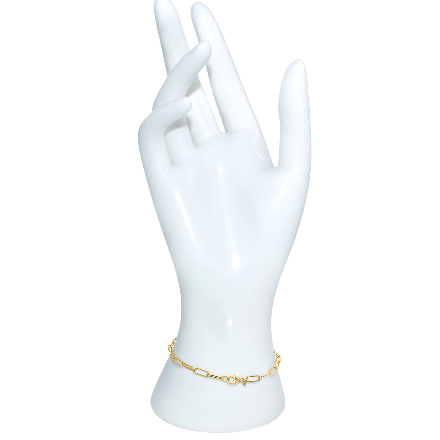 14k Swiss Blue Topaz Cushion Paperclip Bracelet