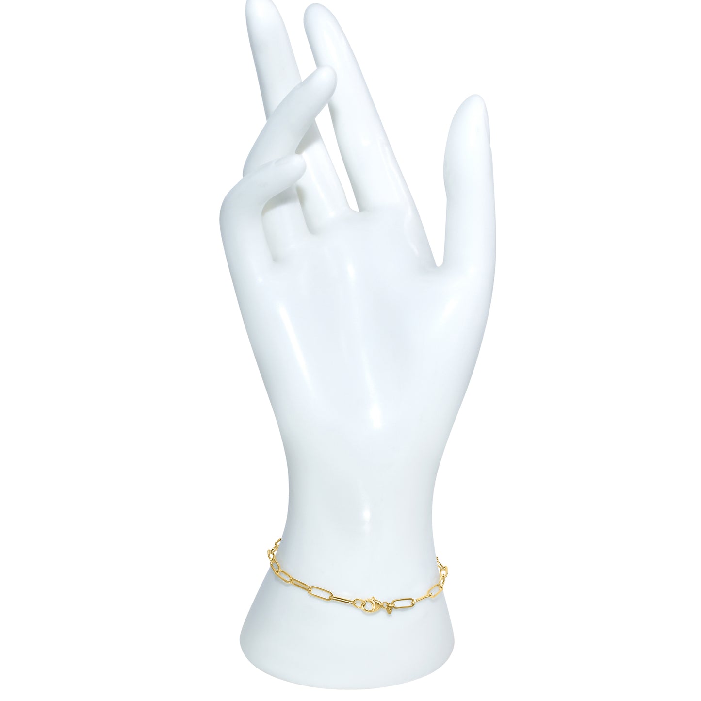 14k Blue Topaz Marquise Paperclip Bracelet