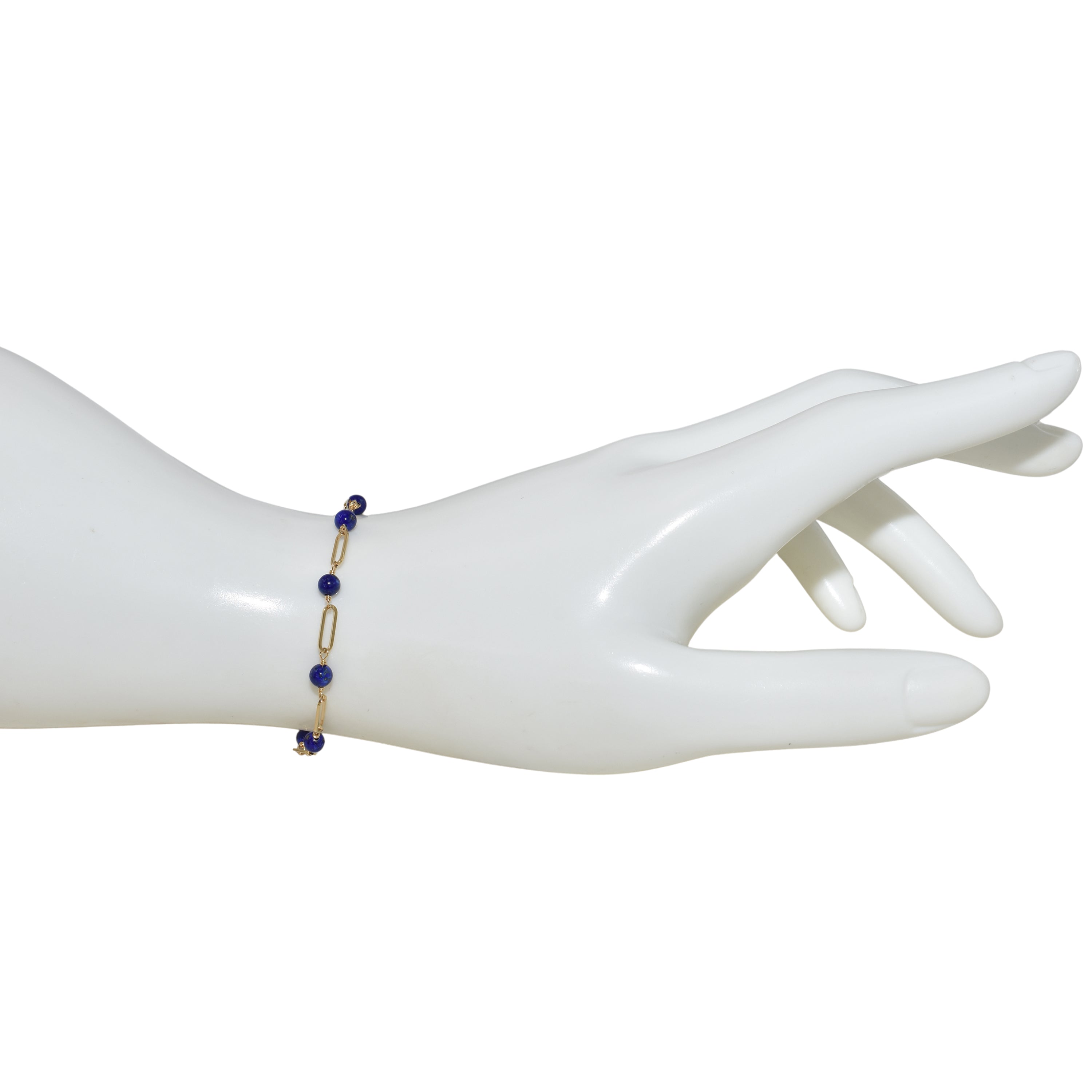 14k Paperclip and Gemstone Bracelet