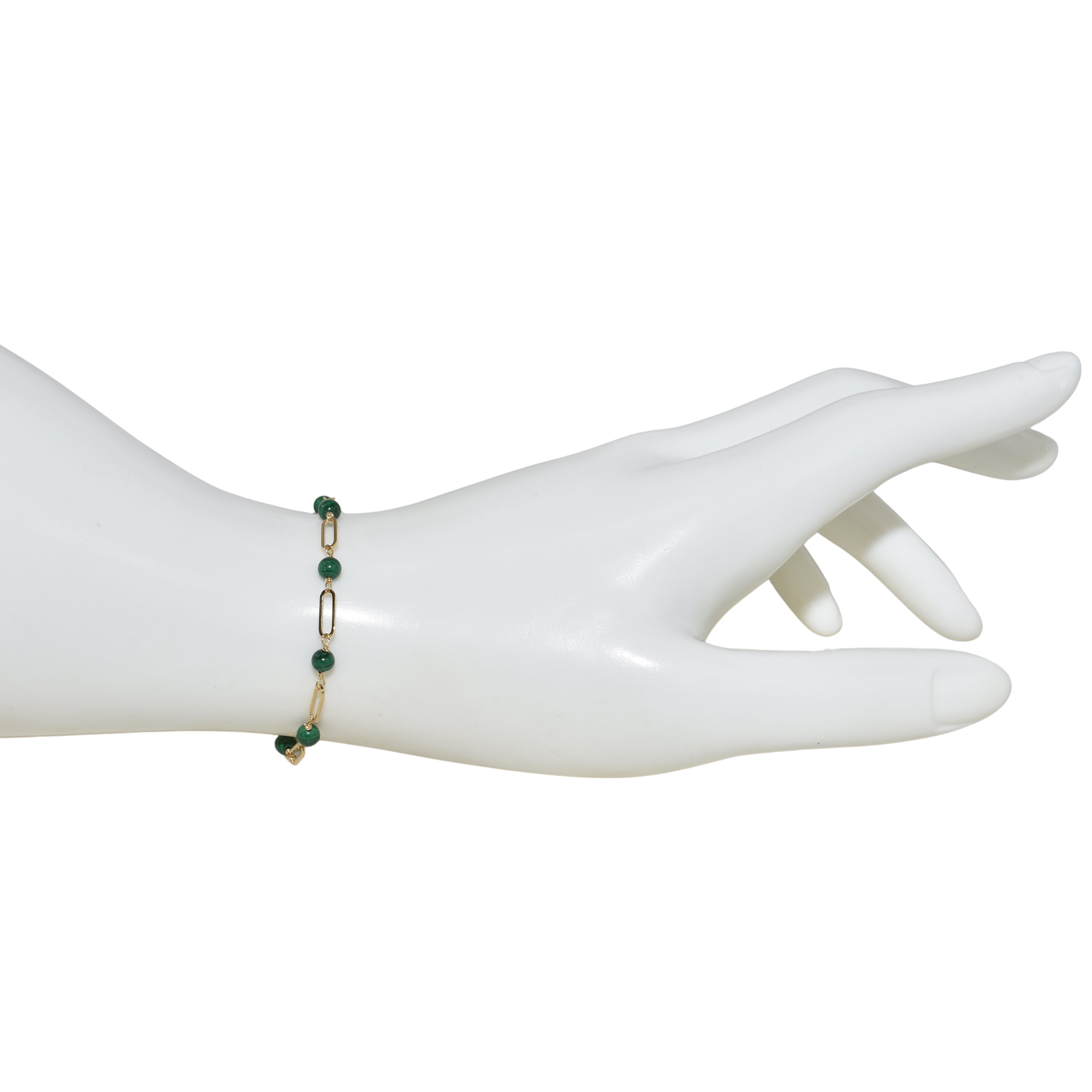 14k Paperclip and Gemstone Bracelet