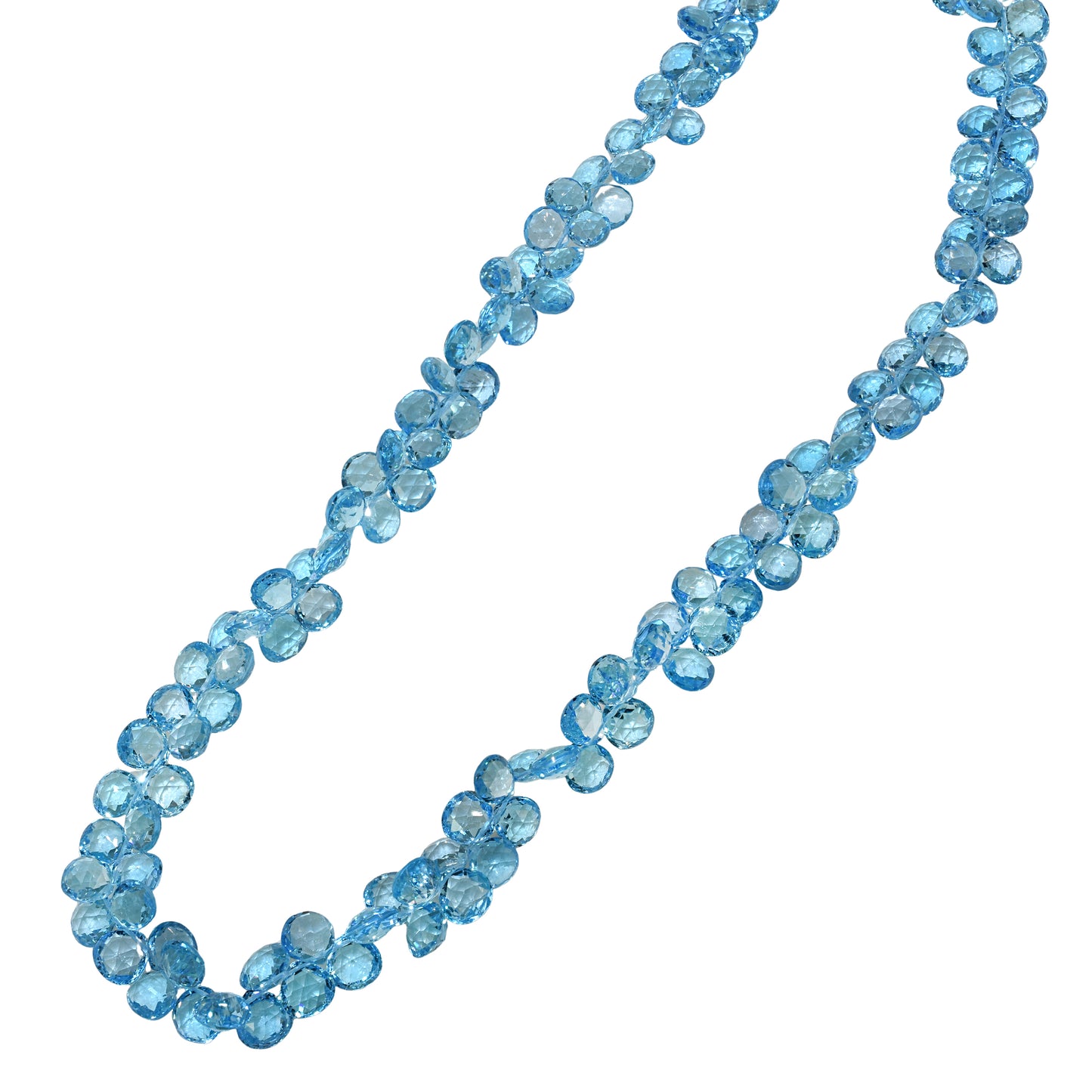 14k Swiss Blue Topaz Cluster Necklace