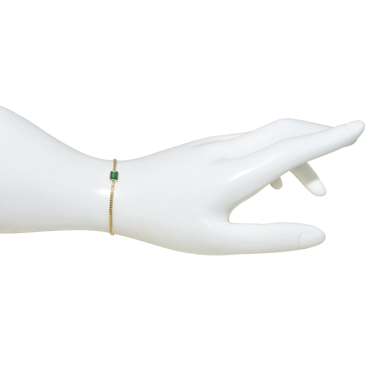 14k Emerald Square Bezel Bracelet