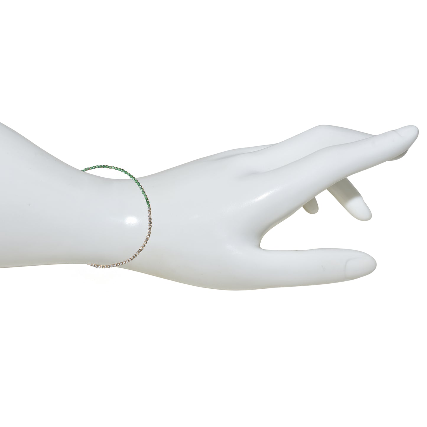 14k Tsavorite Diamond Round Cut Bracelet