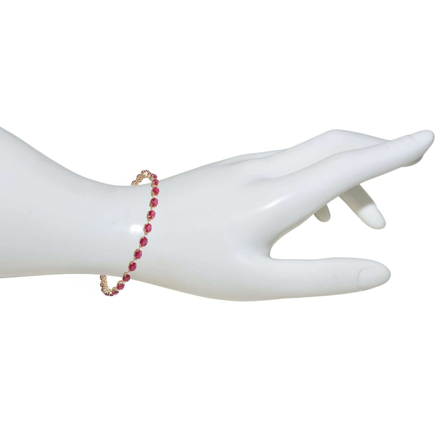 14k Ruby Diamond Oval Cut Tennis Bracelet